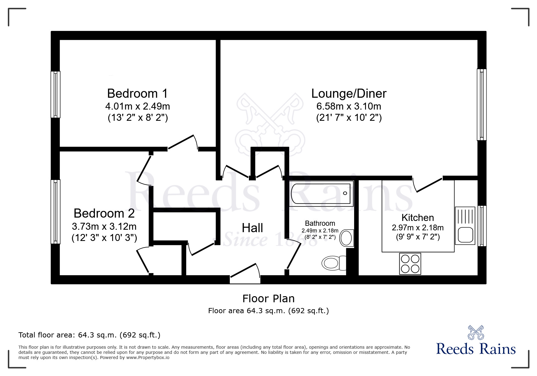 Floorplan of 2 bedroom  Flat to rent, Camelot Way, Castlefields, Cheshire, WA7