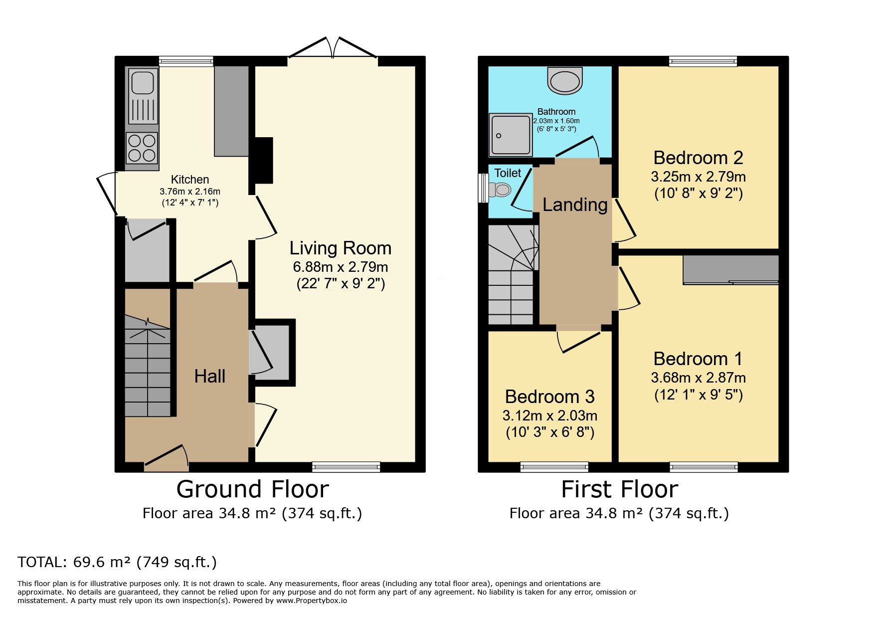 Floorplan of 3 bedroom Semi Detached House for sale, Cawfield Avenue, Widnes, Cheshire, WA8