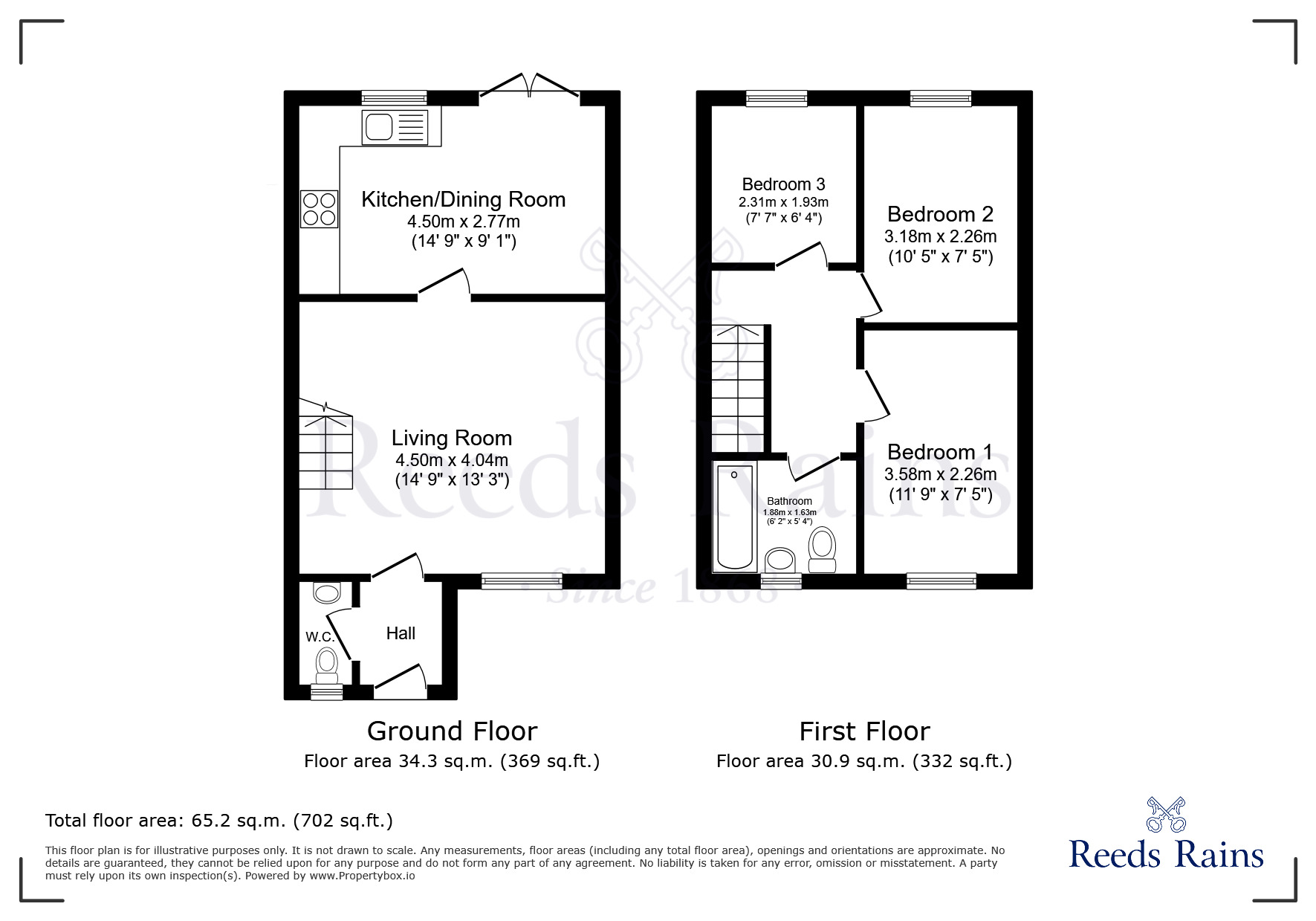 Floorplan of 3 bedroom Mid Terrace House for sale, St. Patricks Close, Widnes, Cheshire, WA8
