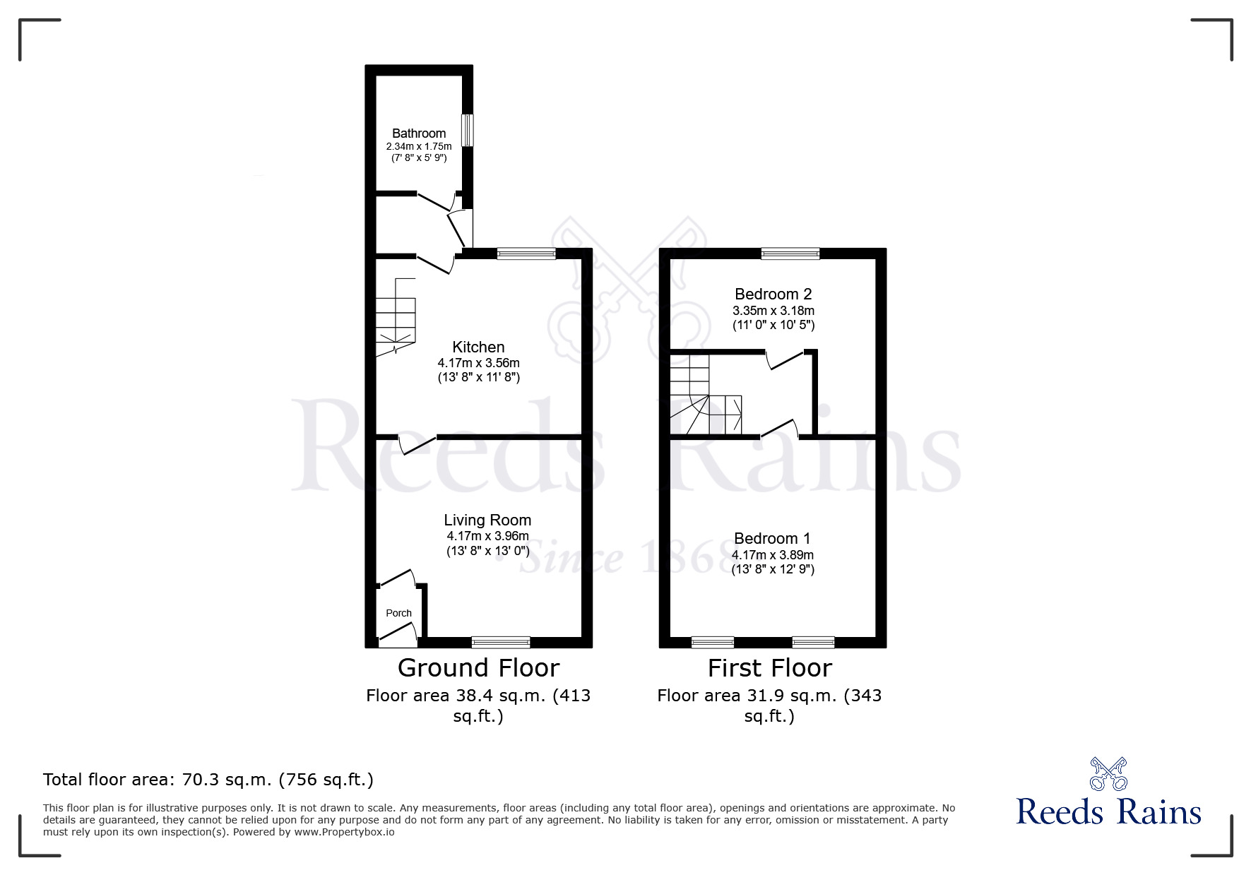 Floorplan of 2 bedroom Mid Terrace House for sale, Reay Street, Widnes, Cheshire, WA8