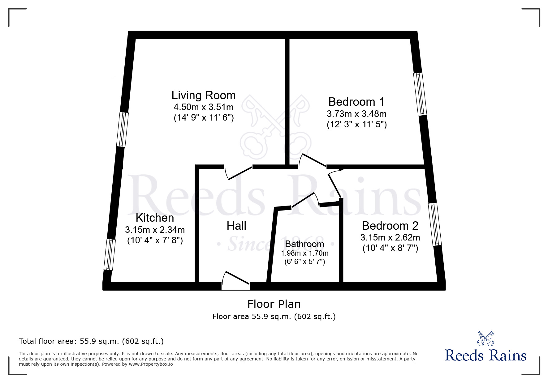 Floorplan of 2 bedroom  Flat for sale, Cronton Farm Court, Upton Rocks Avenue, Cheshire, WA8