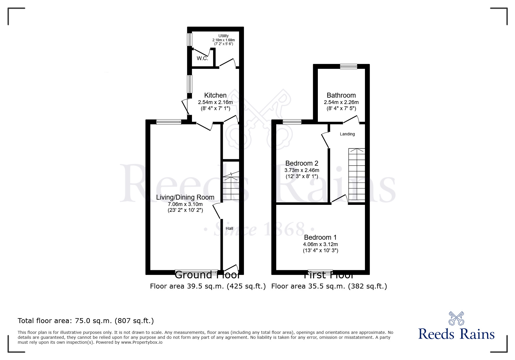 Floorplan of 2 bedroom Mid Terrace House for sale, Milton Road, Widnes, Cheshire, WA8