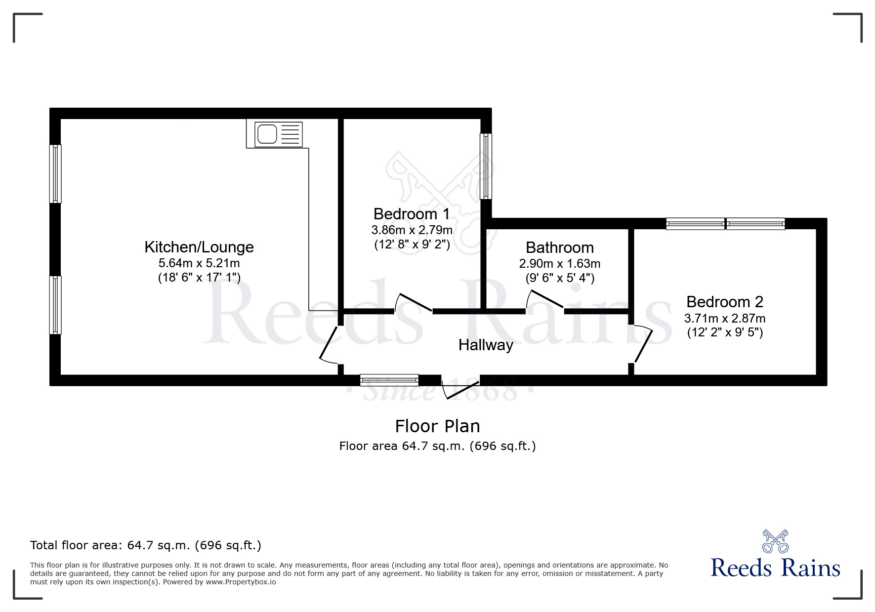 Floorplan of 2 bedroom  Flat to rent, Mersey Road, Widnes, Cheshire, WA8