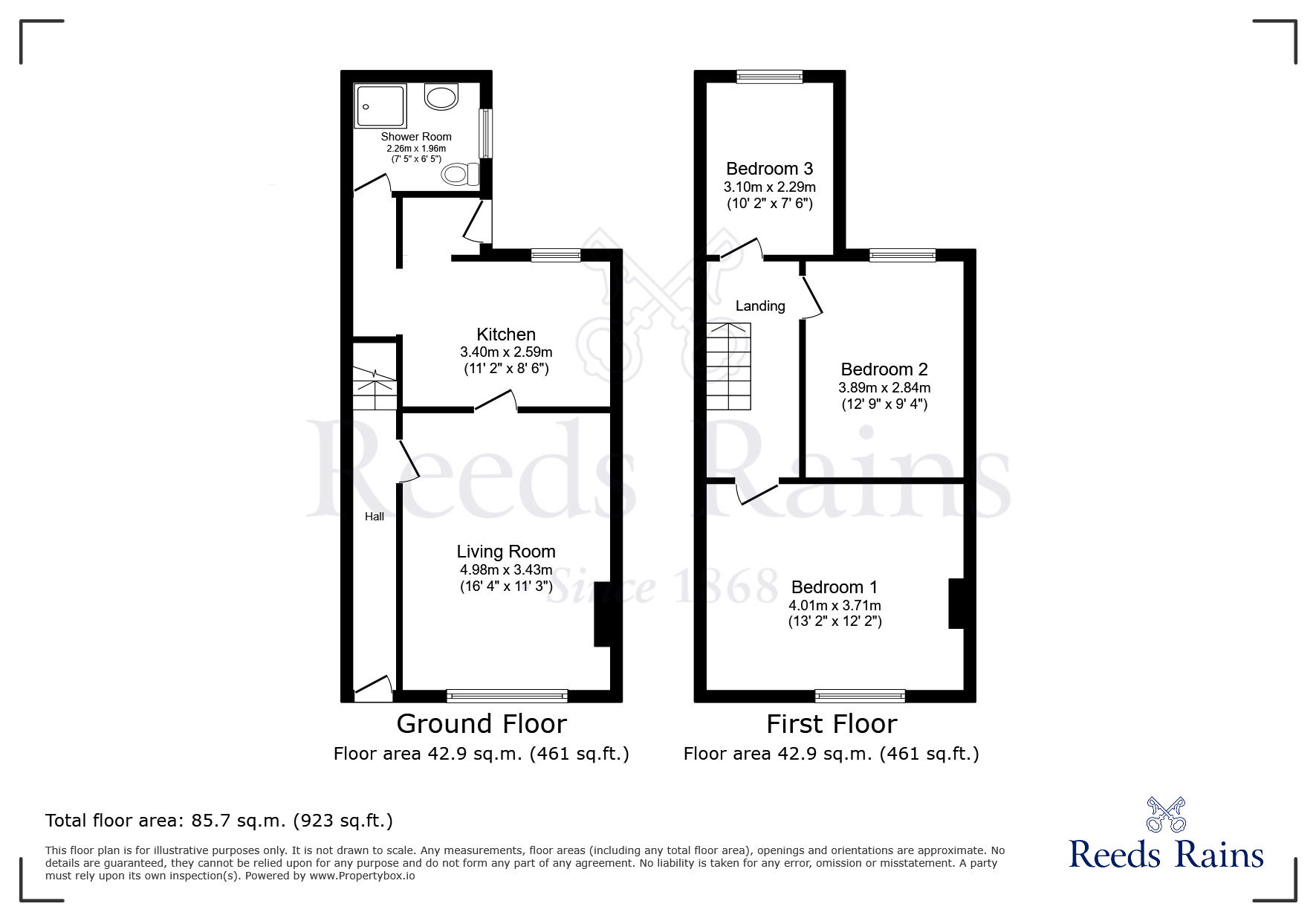 Floorplan of 3 bedroom Mid Terrace House for sale, Denton Street, Widnes, Cheshire, WA8