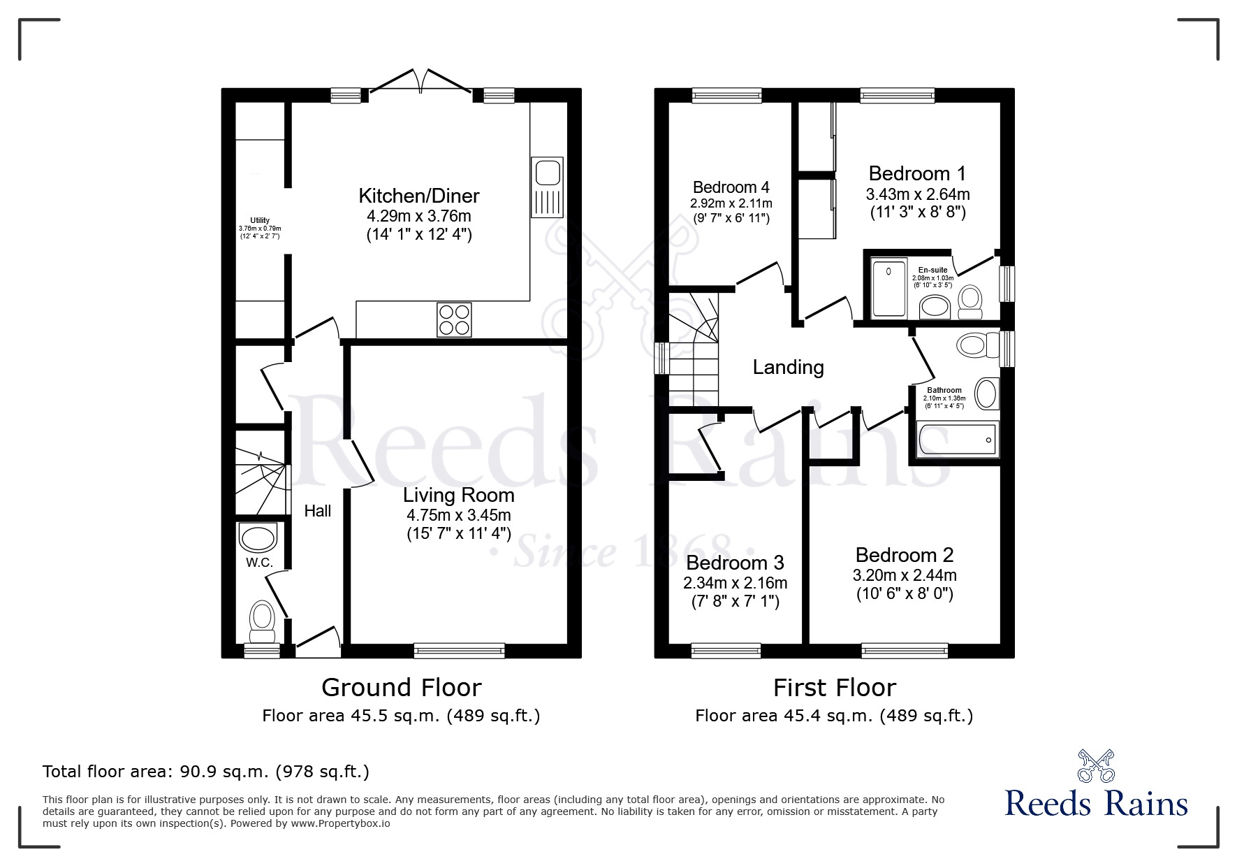 Floorplan of 4 bedroom Detached House for sale, St. Neots Place, Runcorn, Cheshire, WA7