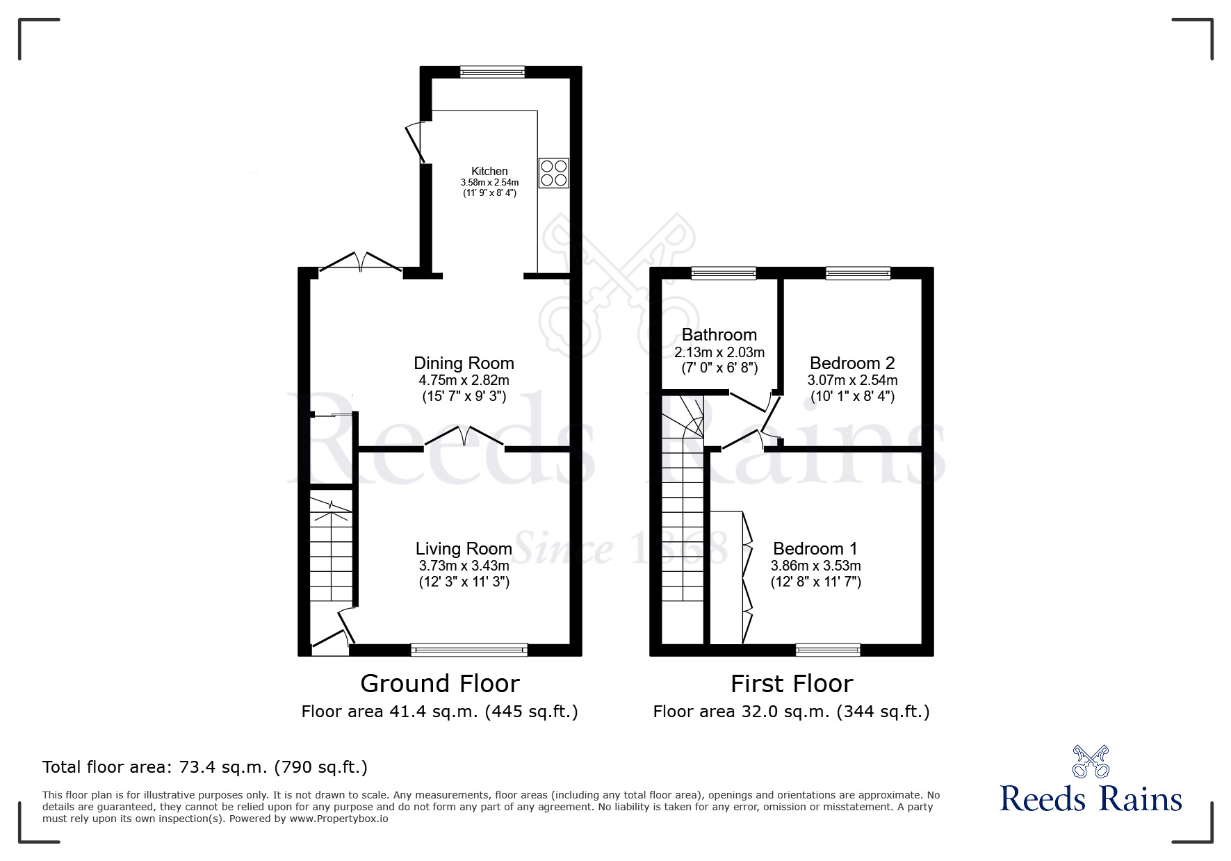 Floorplan of 2 bedroom Semi Detached House for sale, Claremont Avenue, Widnes, Cheshire, WA8
