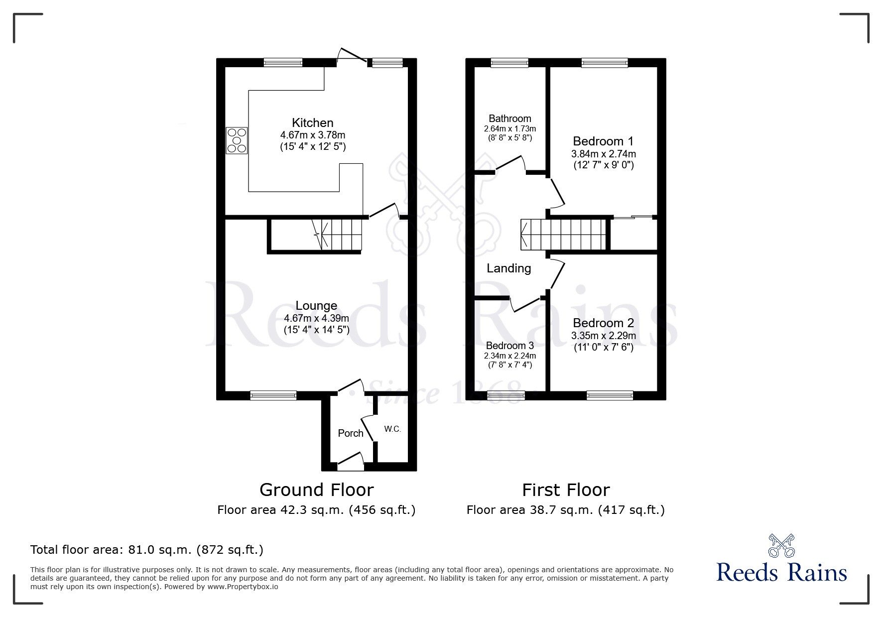 Floorplan of 3 bedroom Semi Detached House for sale, Weates Close, Widnes, Cheshire, WA8