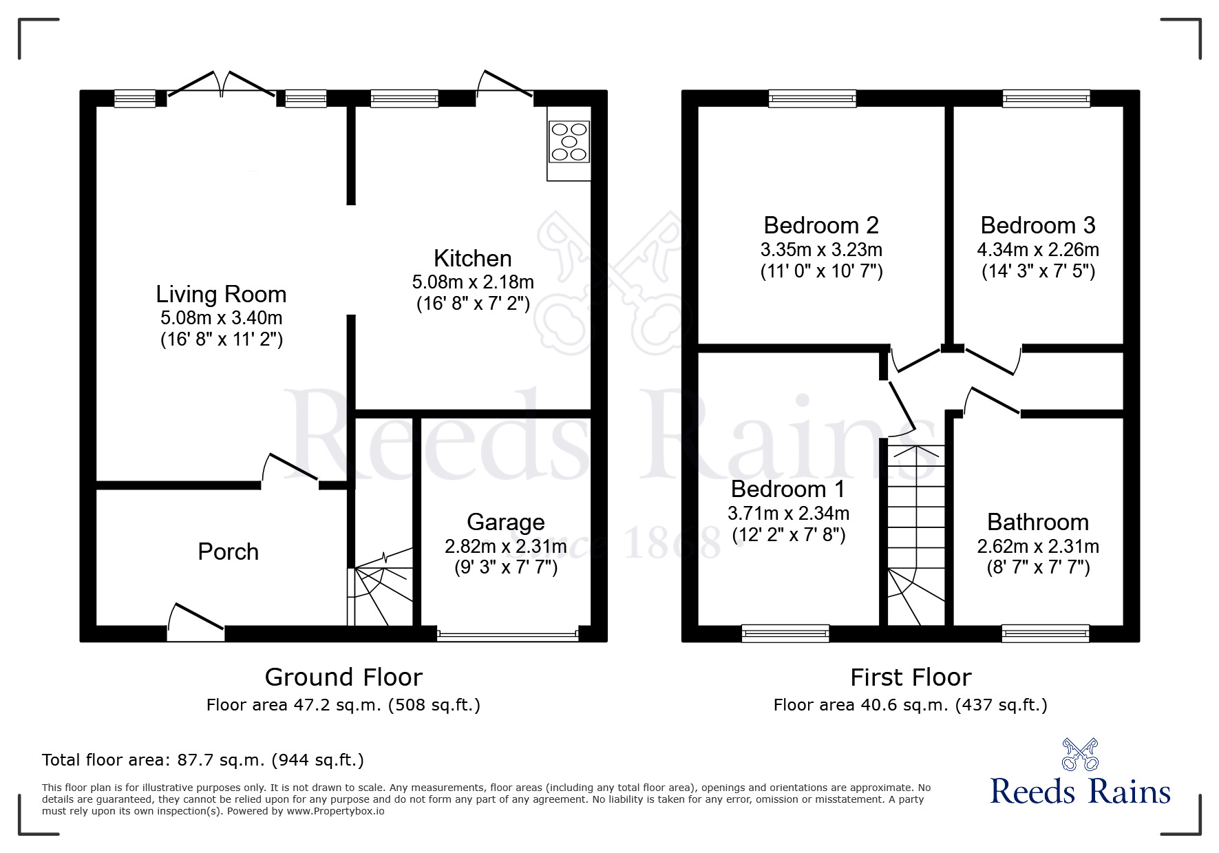 Floorplan of 3 bedroom Mid Terrace House for sale, Cradley, Widnes, Cheshire, WA8