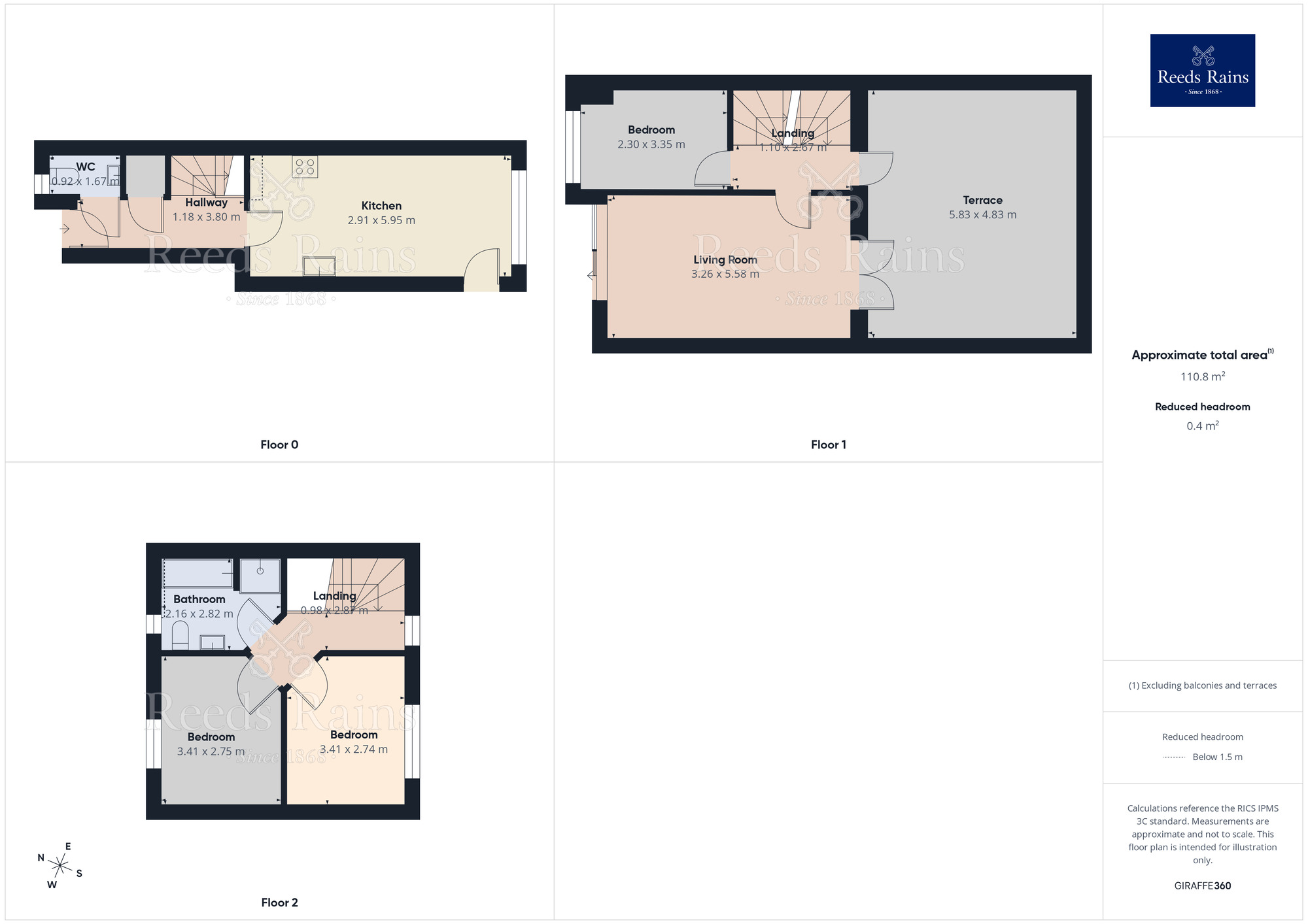 Floorplan of 3 bedroom End Terrace House for sale, Plot 1, Percival Lane, Cheshire, WA7