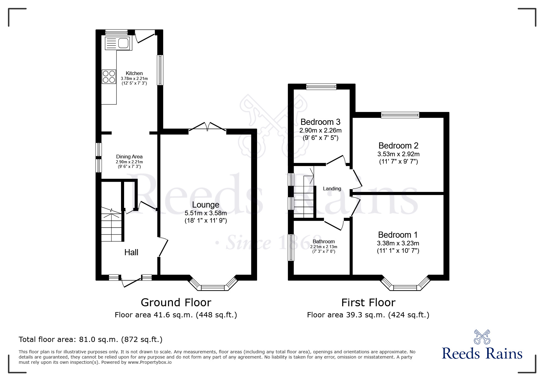 Floorplan of 3 bedroom Semi Detached House for sale, Latham Avenue, Runcorn, Cheshire, WA7