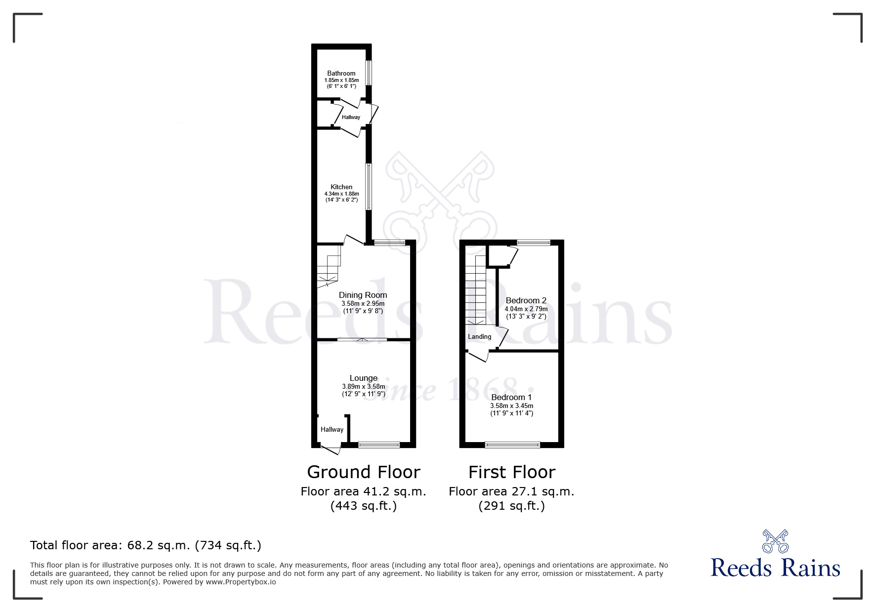 Floorplan of 2 bedroom Mid Terrace House to rent, Cooper Street, Widnes, Cheshire, WA8