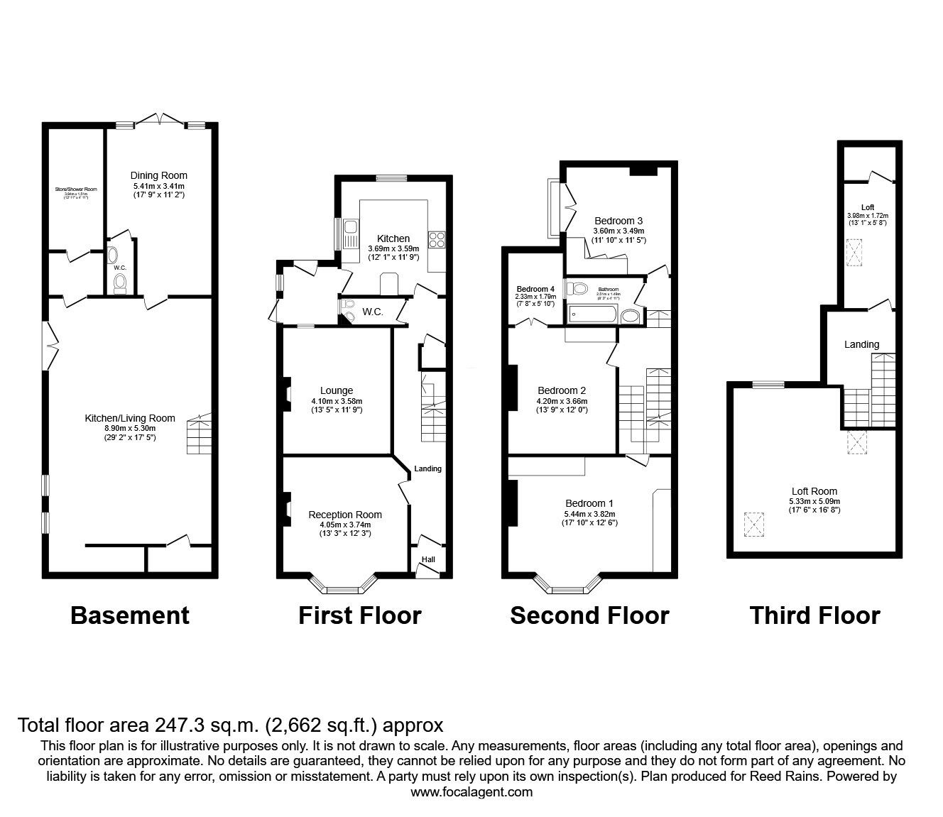 Floorplan of 5 bedroom Semi Detached House for sale, Liverpool Road, Widnes, Cheshire, WA8