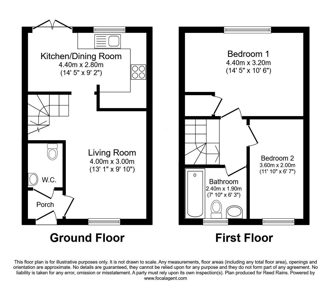 Floorplan of 2 bedroom Semi Detached House for sale, Bunhill Fields, Widnes, Cheshire, WA8
