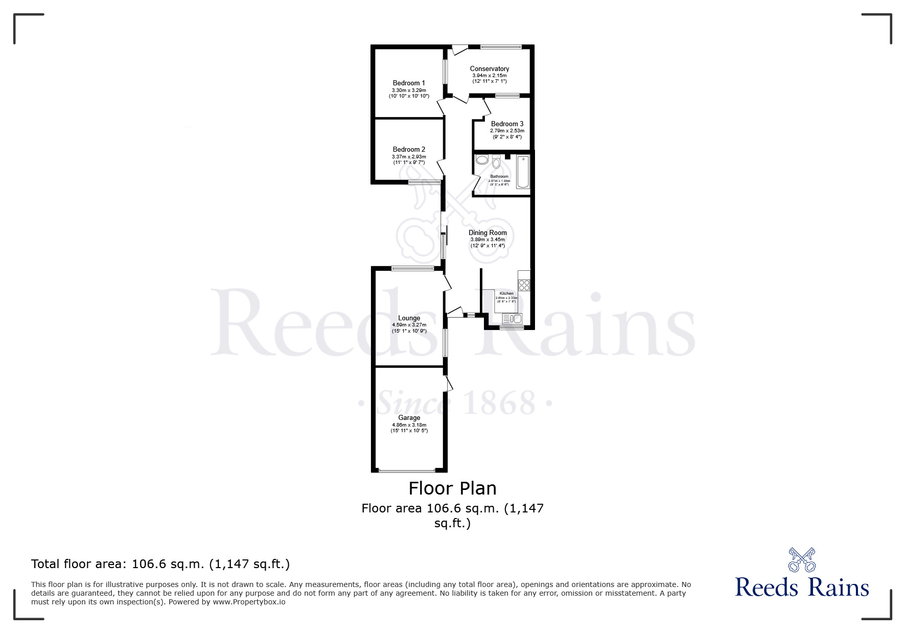 Floorplan of 3 bedroom Bungalow to rent, Littlegate, Halton Brook, Cheshire, WA7