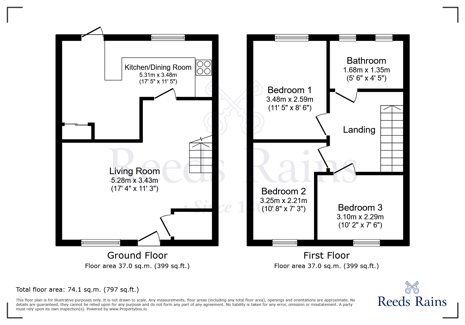 Floorplan of 3 bedroom Mid Terrace House for sale, Parbold Court, Widnes, Cheshire, WA8