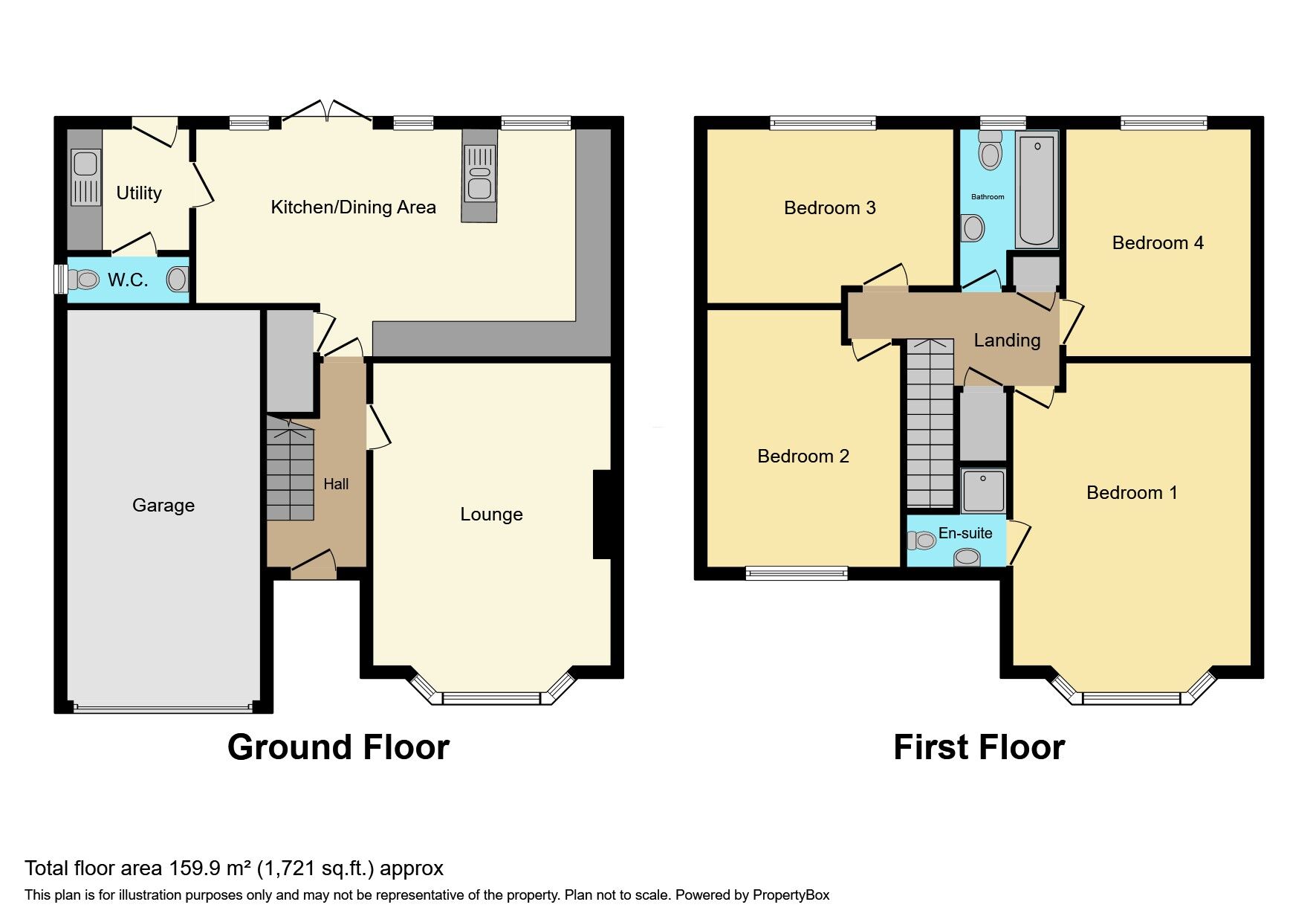 Floorplan of 4 bedroom Detached House for sale, Lunts Heath Road, Widnes, Cheshire, WA8