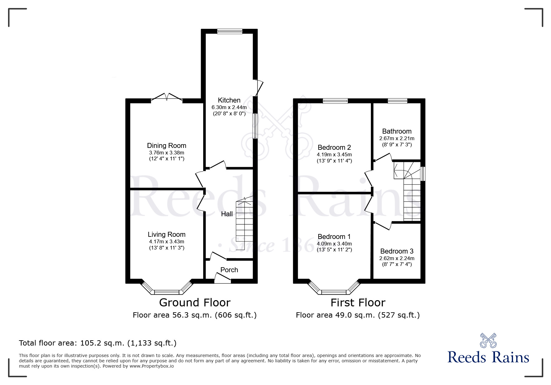 Floorplan of 3 bedroom Semi Detached House for sale, Beaconsfield Crescent, Widnes, Cheshire, WA8
