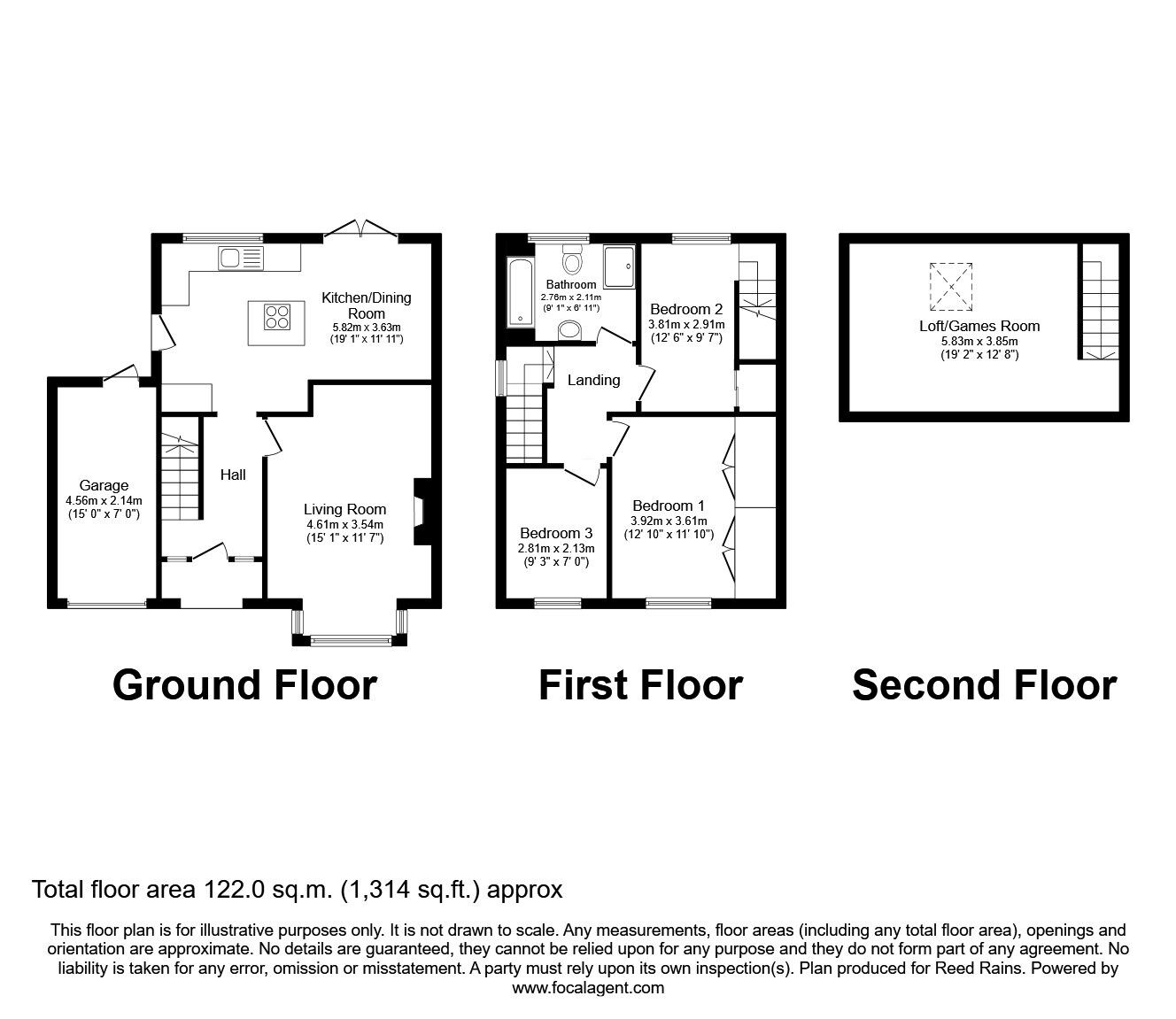 Floorplan of 3 bedroom Semi Detached House for sale, Ash Lane, Widnes, Cheshire, WA8
