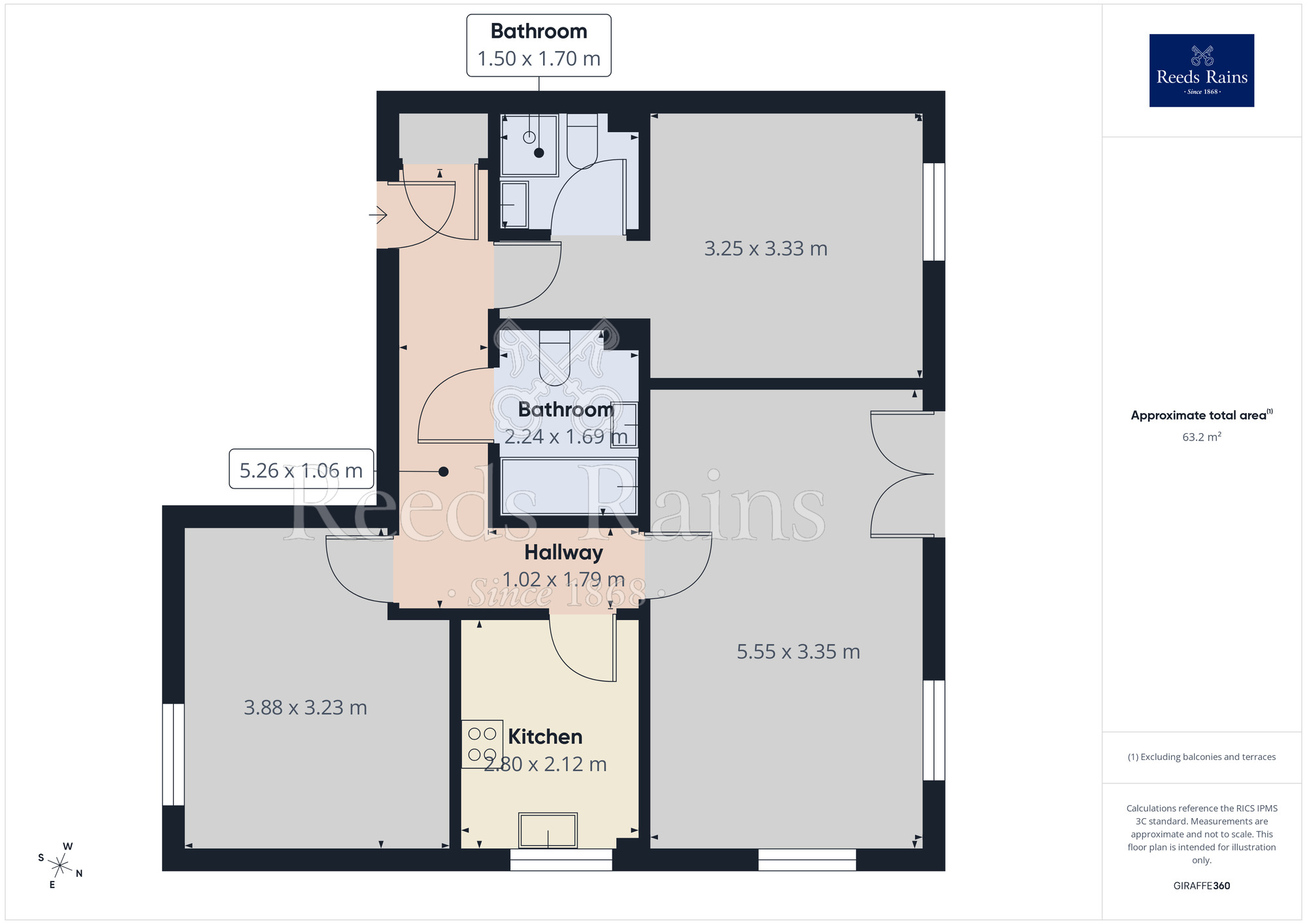 Floorplan of 2 bedroom Flat for sale, Old Coach Road, Runcorn, Cheshire, WA7