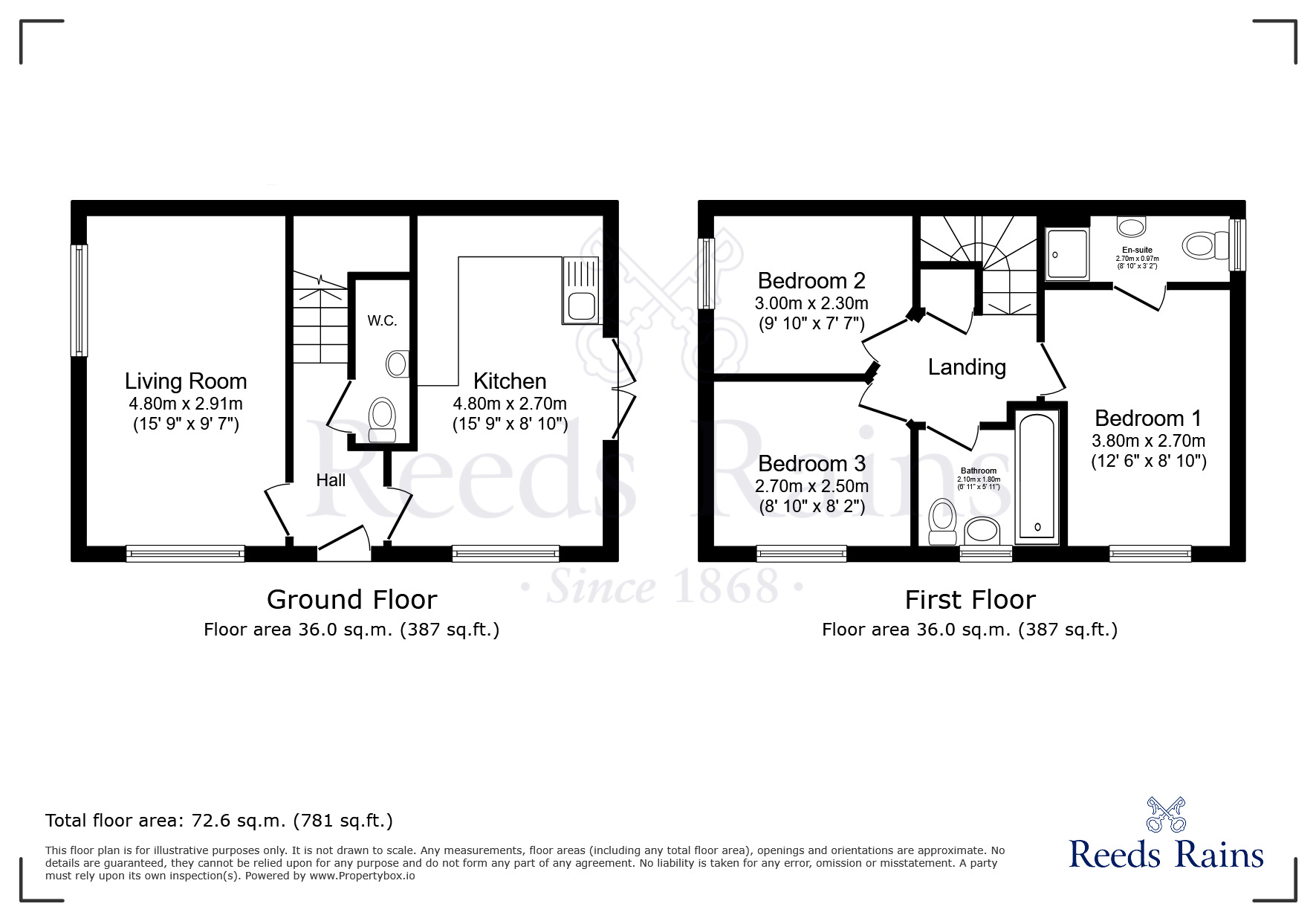 Floorplan of 3 bedroom Semi Detached House for sale, Grove Street, Widnes, Cheshire, WA8