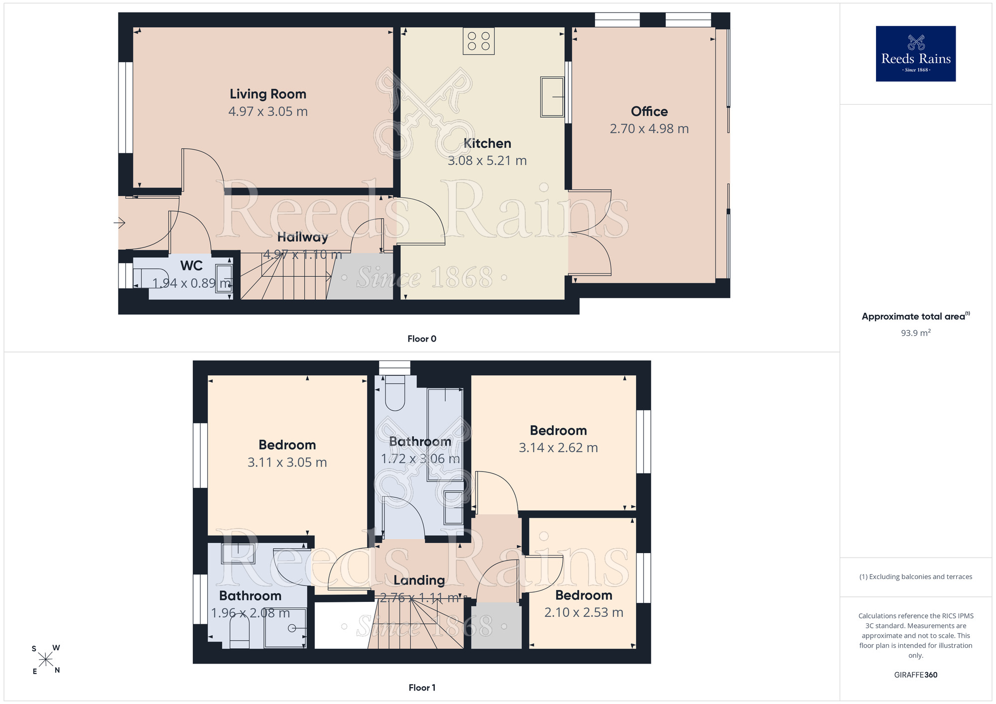 Floorplan of 3 bedroom Semi Detached House for sale, King Oswald Crescent, Widnes, Cheshire, WA8