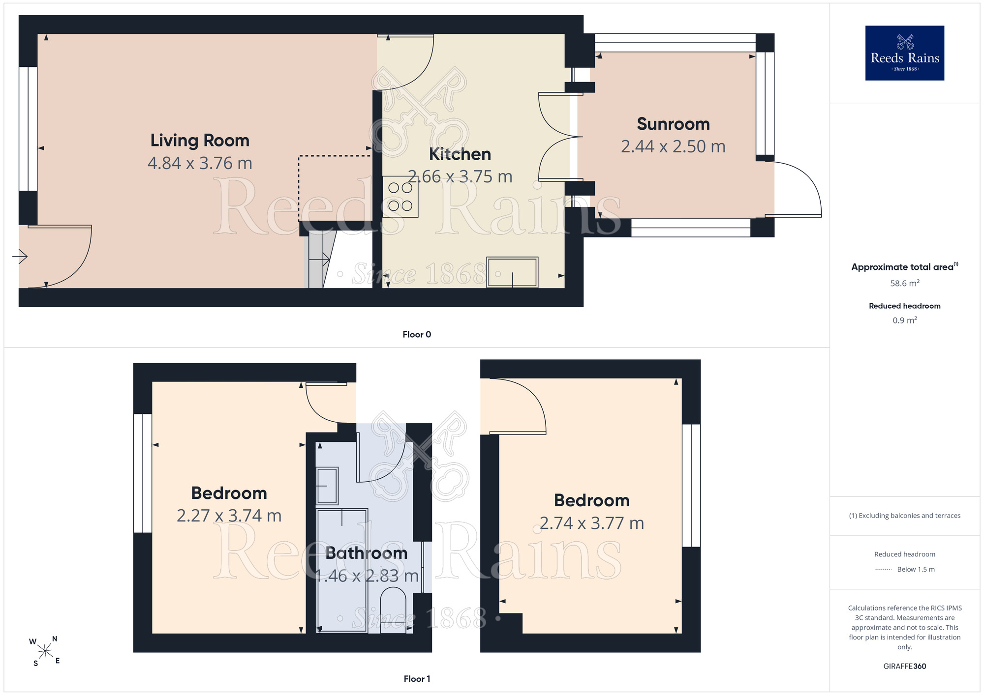 Floorplan of 2 bedroom Mid Terrace House for sale, Somerford Walk, Widnes, Cheshire, WA8