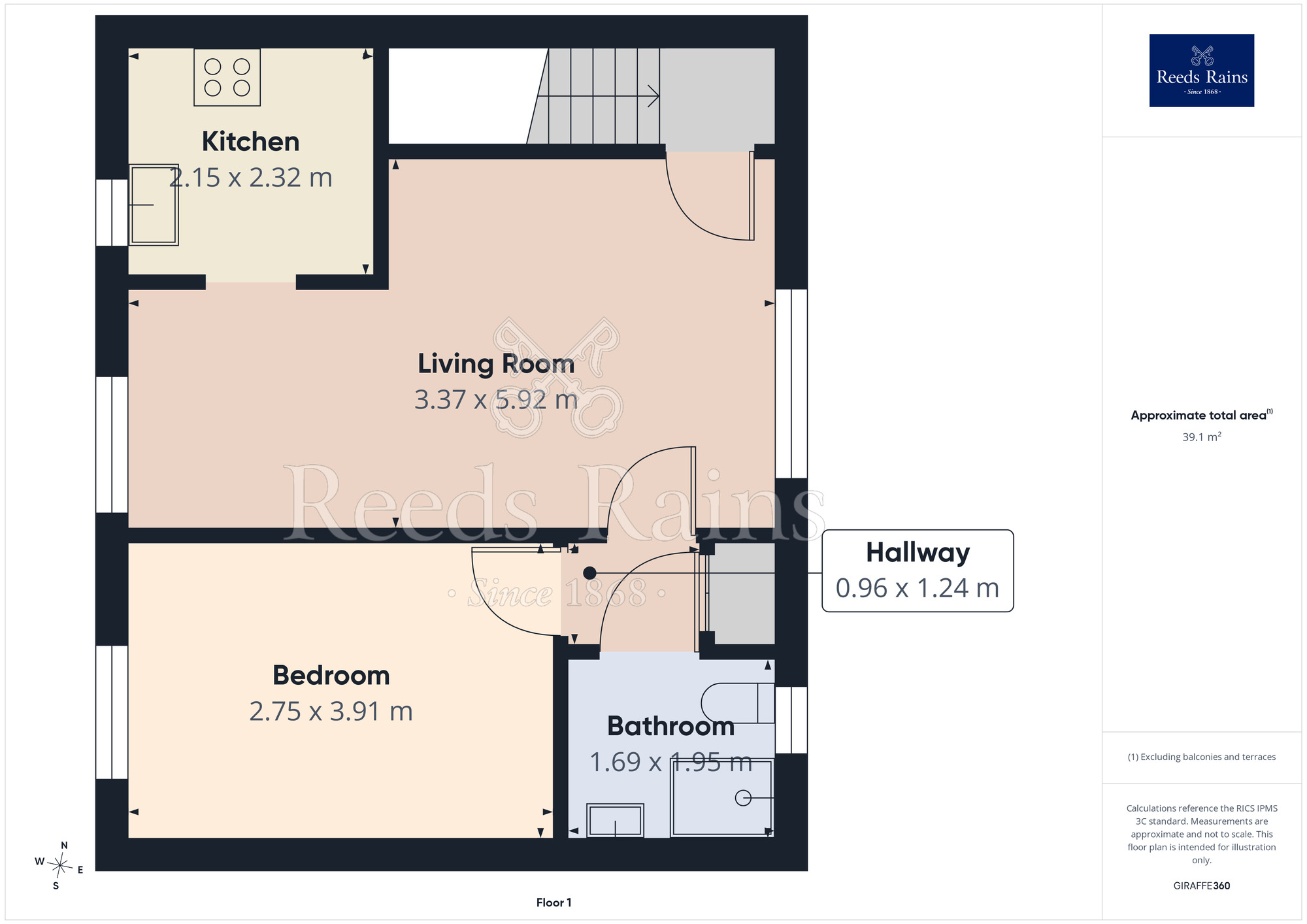 Floorplan of 1 bedroom Flat to rent, McKinley Way, Widnes, Cheshire, WA8