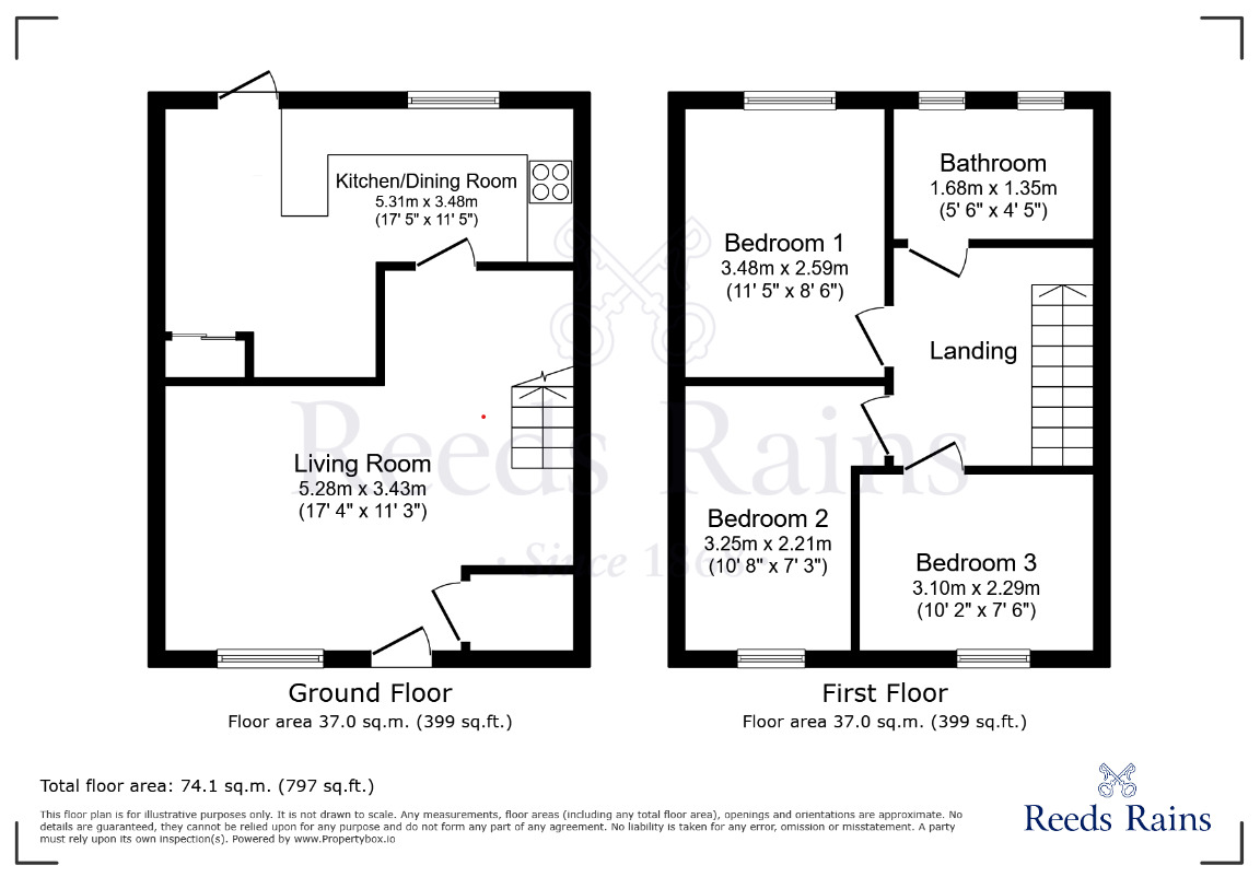 Floorplan of 3 bedroom Mid Terrace House to rent, Parbold Court, Widnes, Cheshire, WA8