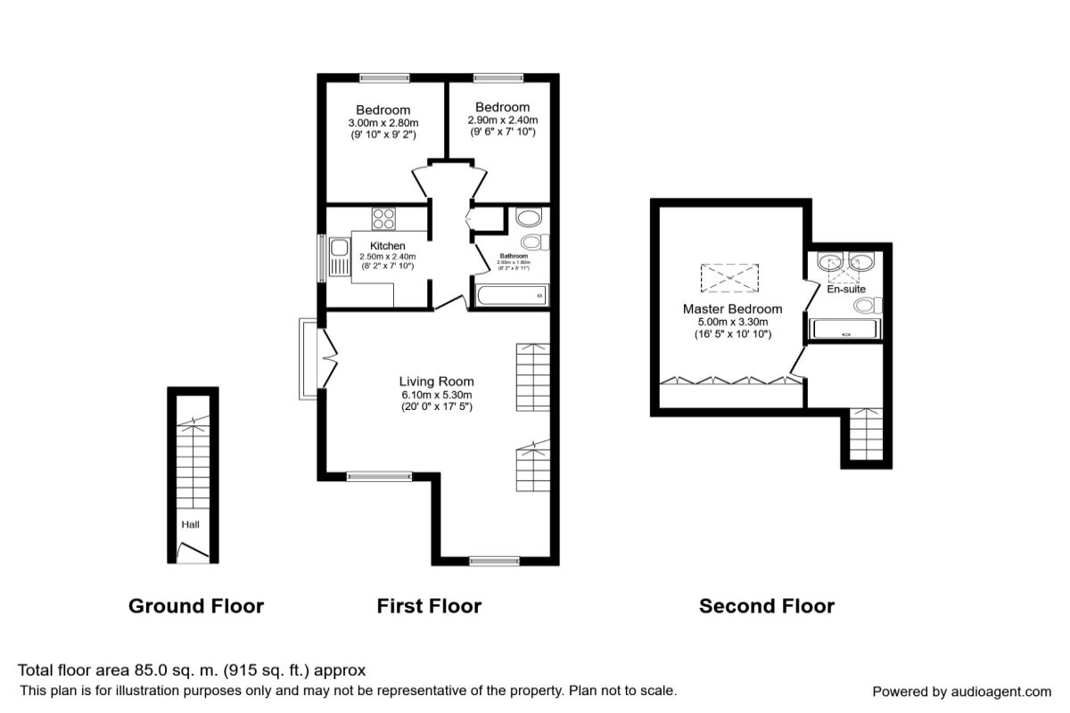 Floorplan of 3 bedroom Flat for sale, St. James Drive, Cheshire, SK9