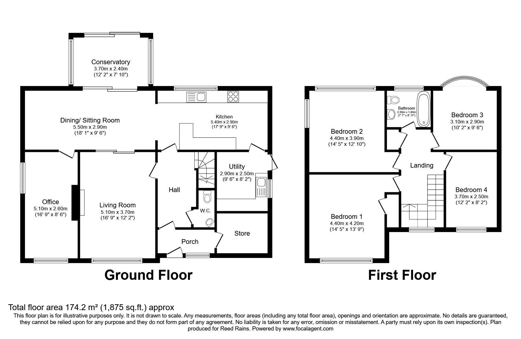 Floorplan of 4 bedroom Detached House for sale, Grange Park Avenue, Cheshire, SK9