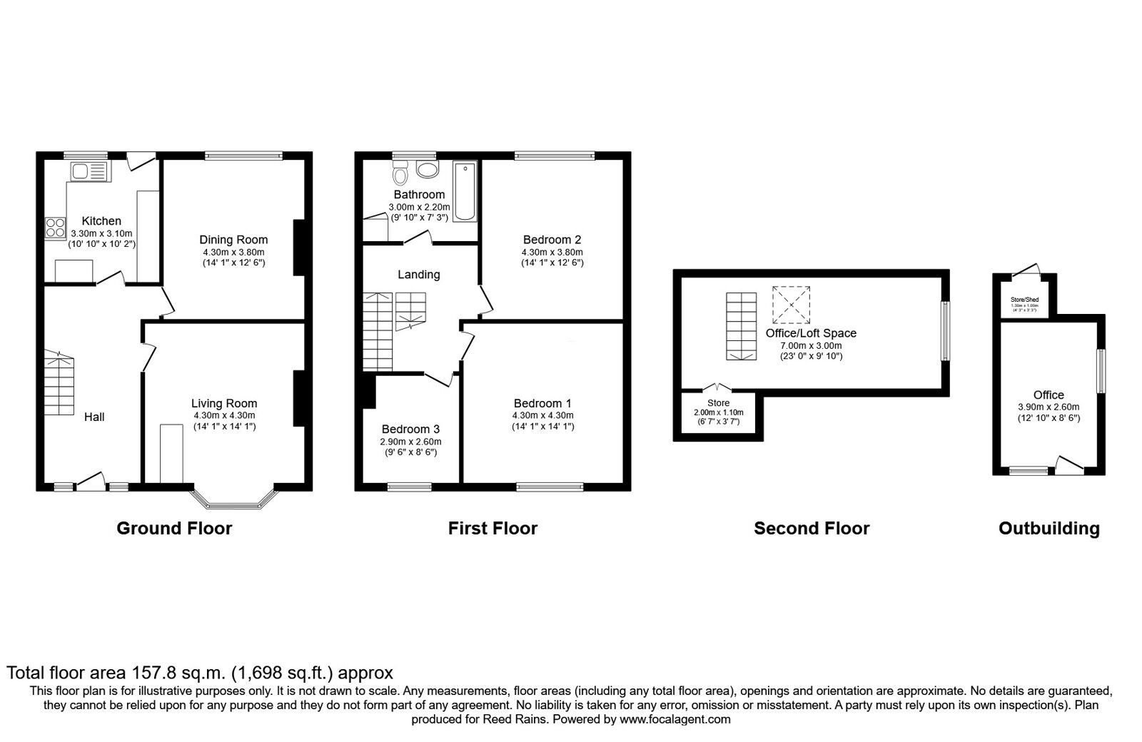 Floorplan of 3 bedroom Semi Detached House for sale, Moor Lane, Cheshire, SK9