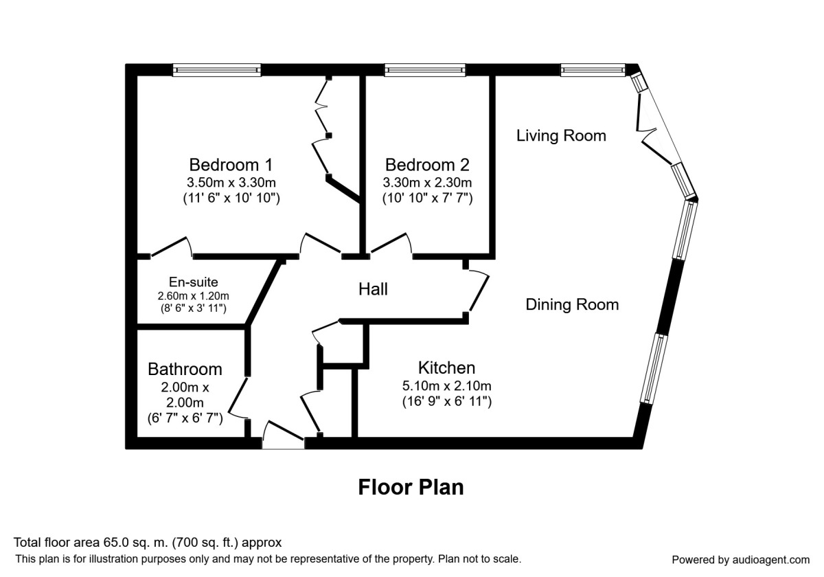 Floorplan of 2 bedroom Flat to rent, 44 London Road, Alderley Edge, Cheshire, SK9