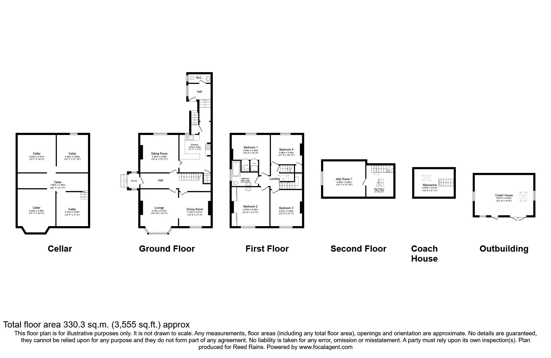 Floorplan of 4 bedroom Semi Detached House for sale, Nursery Lane, Wilmslow, Cheshire, SK9