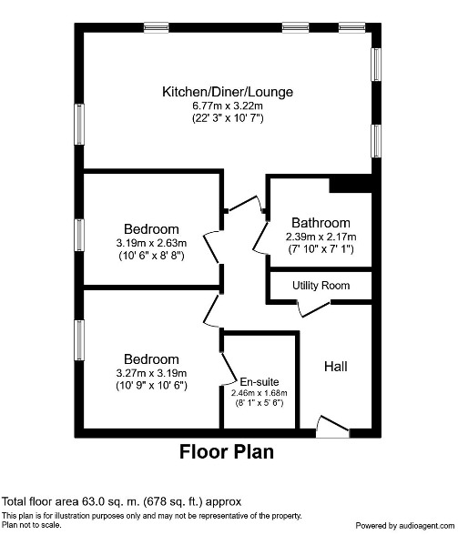 Floorplan of 2 bedroom  Flat for sale, Central Place, Station Road, Cheshire, SK9