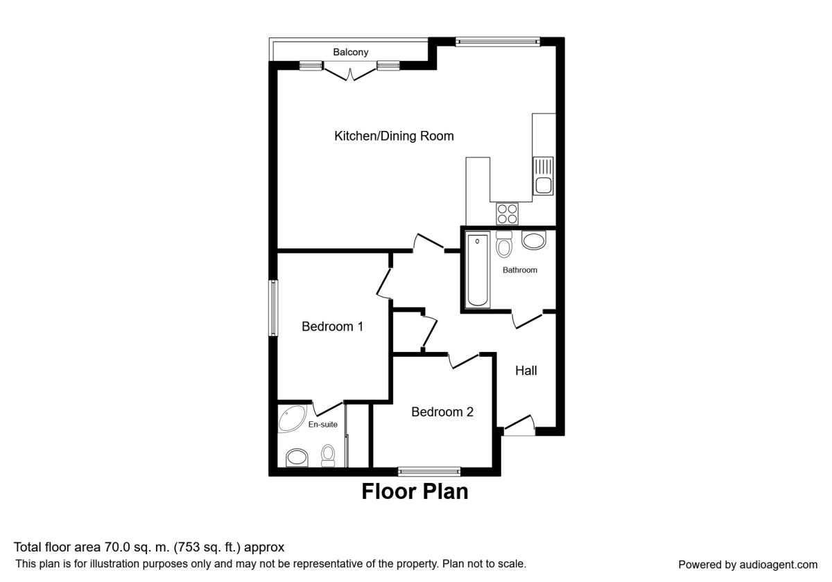 Floorplan of 2 bedroom  Flat to rent, Station Road, Wilmslow, Cheshire, SK9