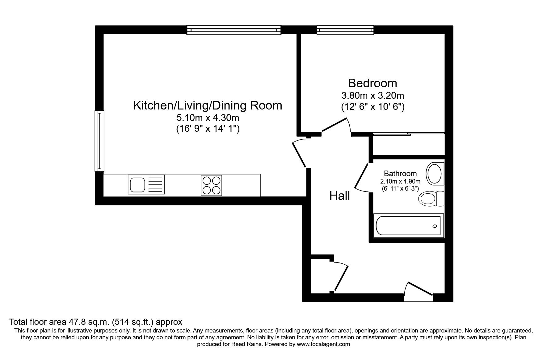 Floorplan of 1 bedroom  Flat for sale, Macclesfield Road, Wilmslow, Cheshire, SK9