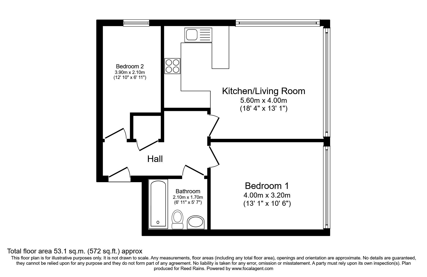 Floorplan of 2 bedroom  Flat for sale, Macclesfield Road, Wilmslow, Cheshire, SK9