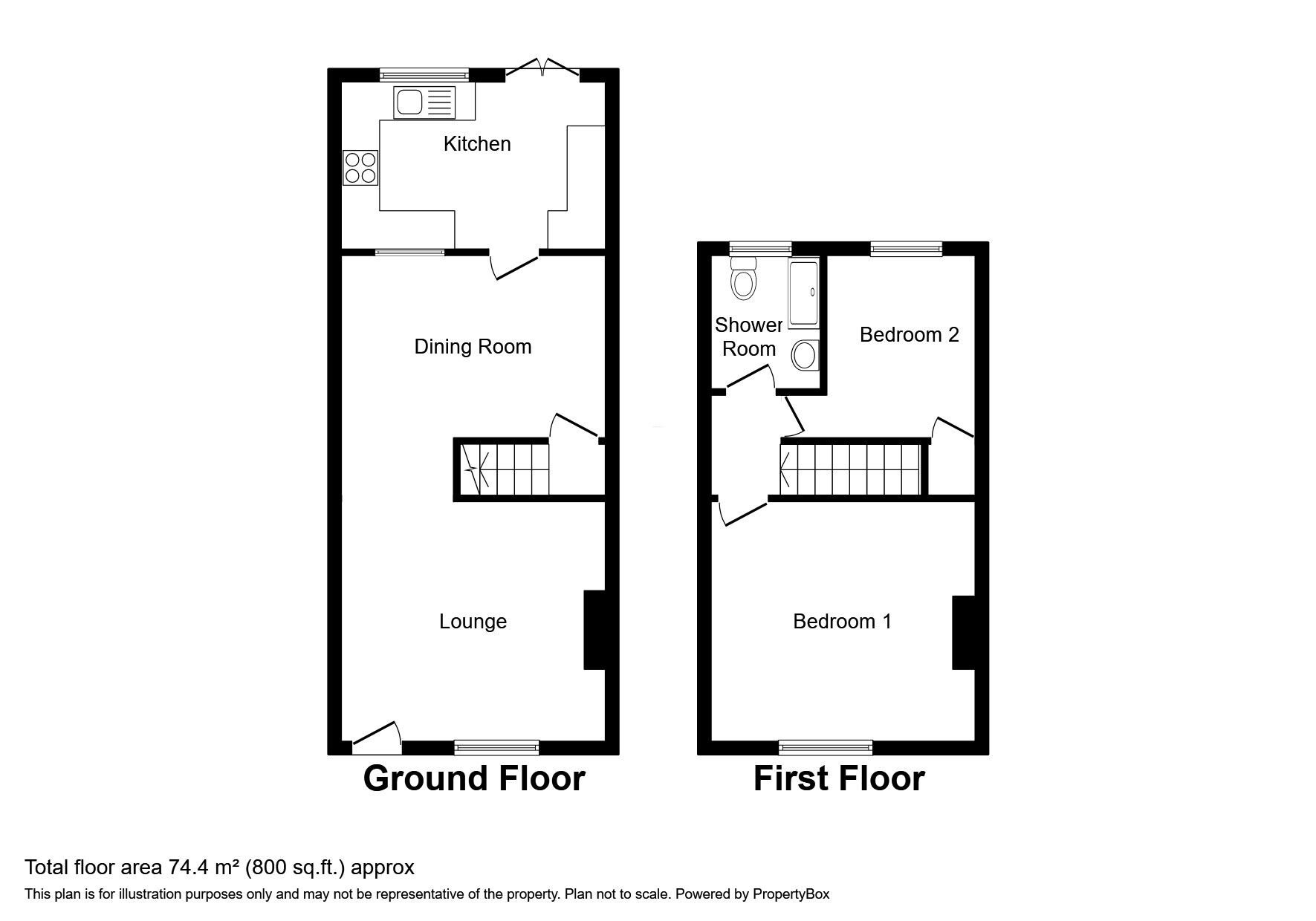 Floorplan of 2 bedroom Mid Terrace House to rent, Altrincham Road, Wilmslow, Cheshire, SK9
