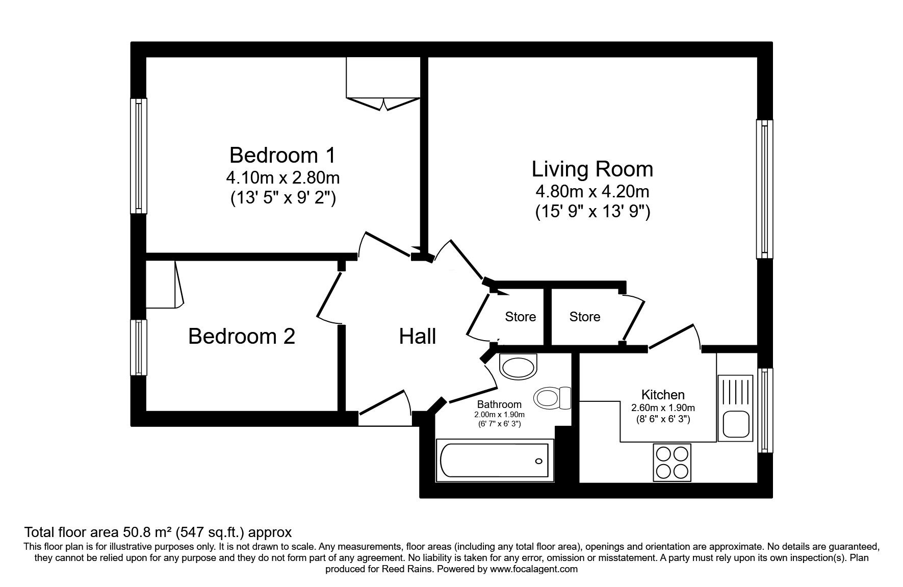 Floorplan of 2 bedroom  Flat for sale, Welland Road, Wilmslow, Cheshire, SK9