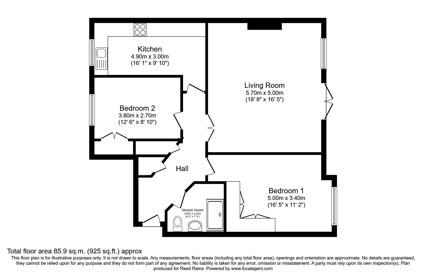 Floorplan of 2 bedroom  Flat for sale, Altrincham Road, Styal, Cheshire, SK9