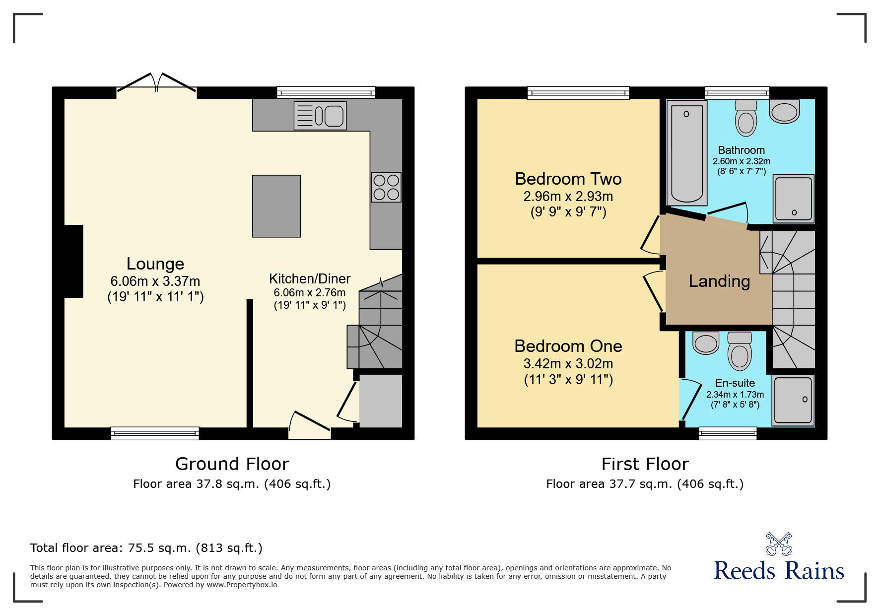 Floorplan of 2 bedroom Semi Detached House for sale, Parkway, Wilmslow, Cheshire, SK9