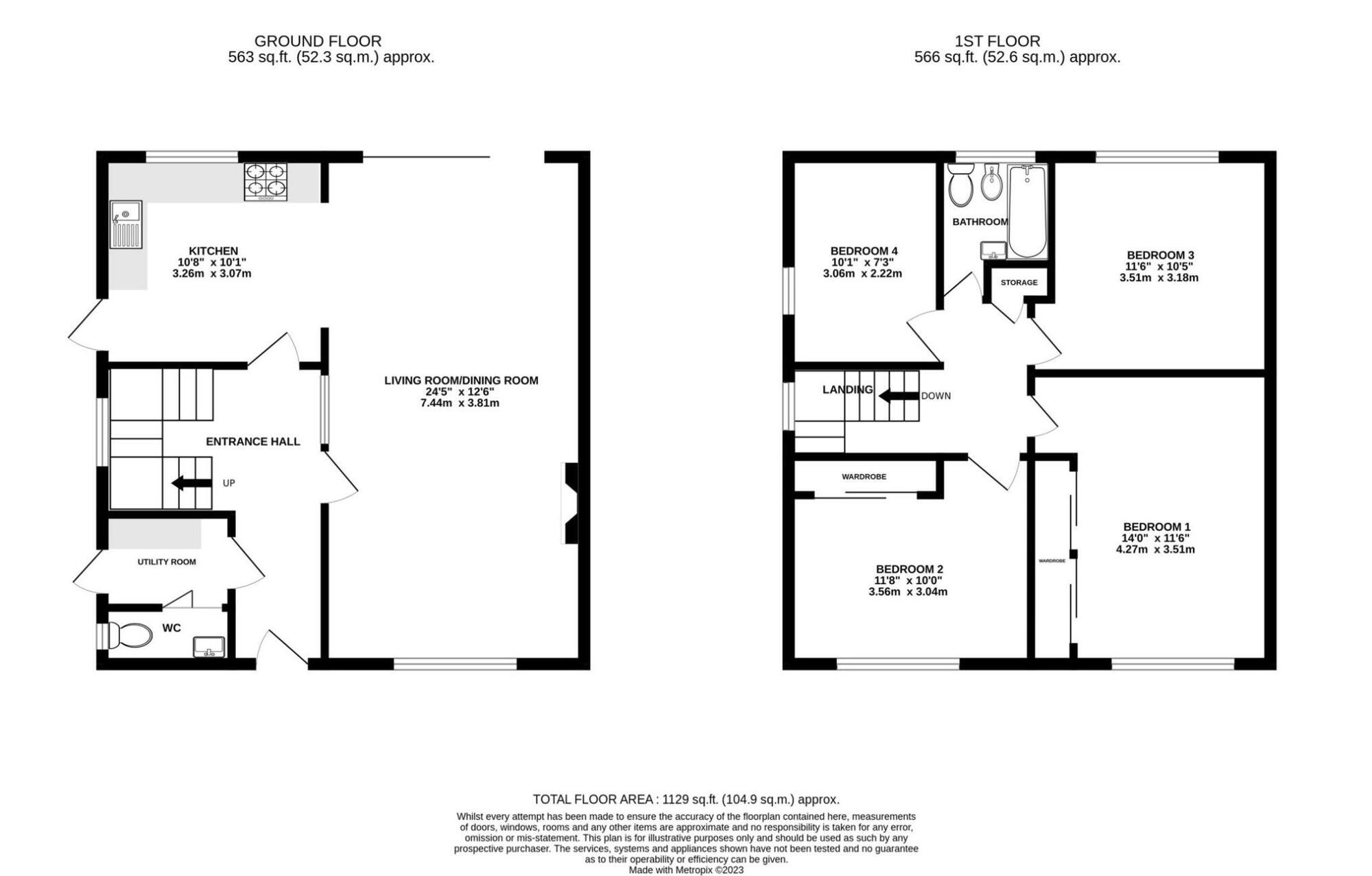 Floorplan of 4 bedroom Detached House for sale, Paxford Place, Wilmslow, Cheshire, SK9