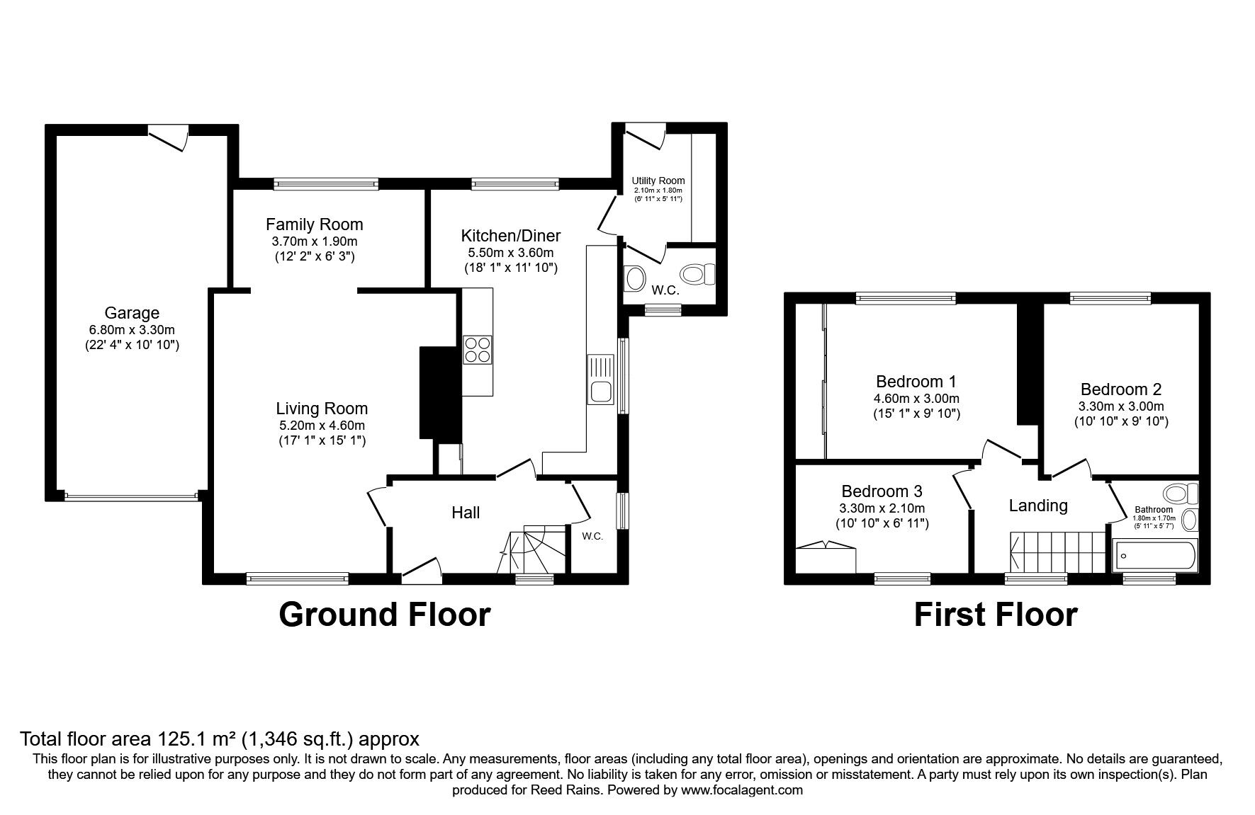 Floorplan of 3 bedroom Detached House for sale, Dean Row Road, Wilmslow, Cheshire, SK9