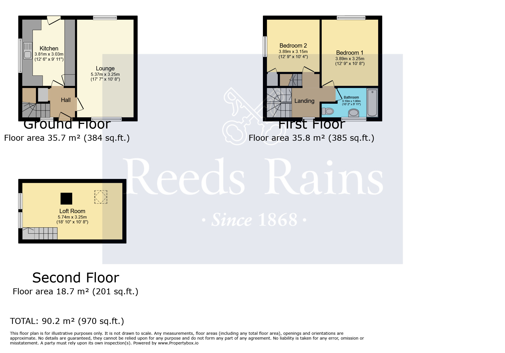Floorplan of 2 bedroom End Terrace House for sale, Gawsworth Way, Handforth, Cheshire, SK9
