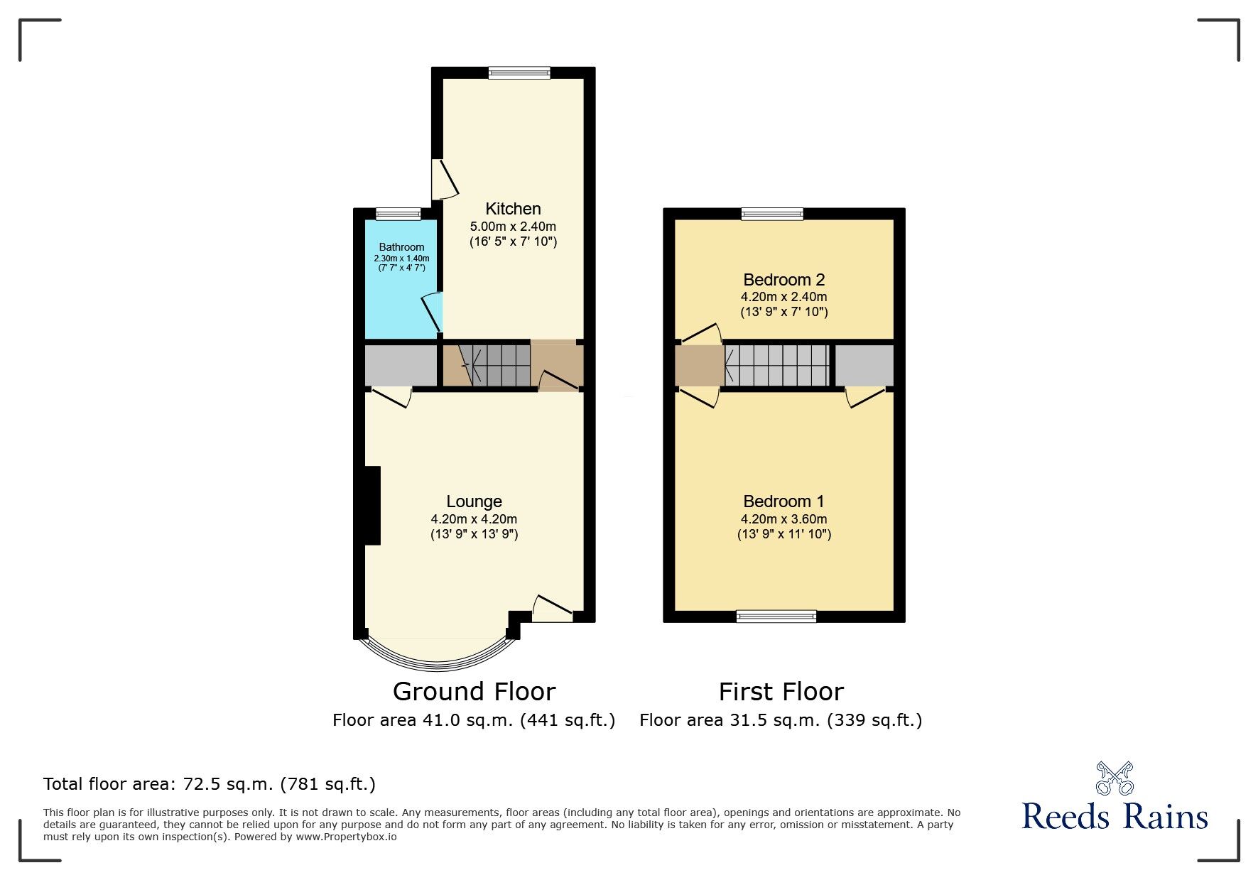 Floorplan of 2 bedroom Mid Terrace House for sale, Moor Lane, Wilmslow, Cheshire, SK9