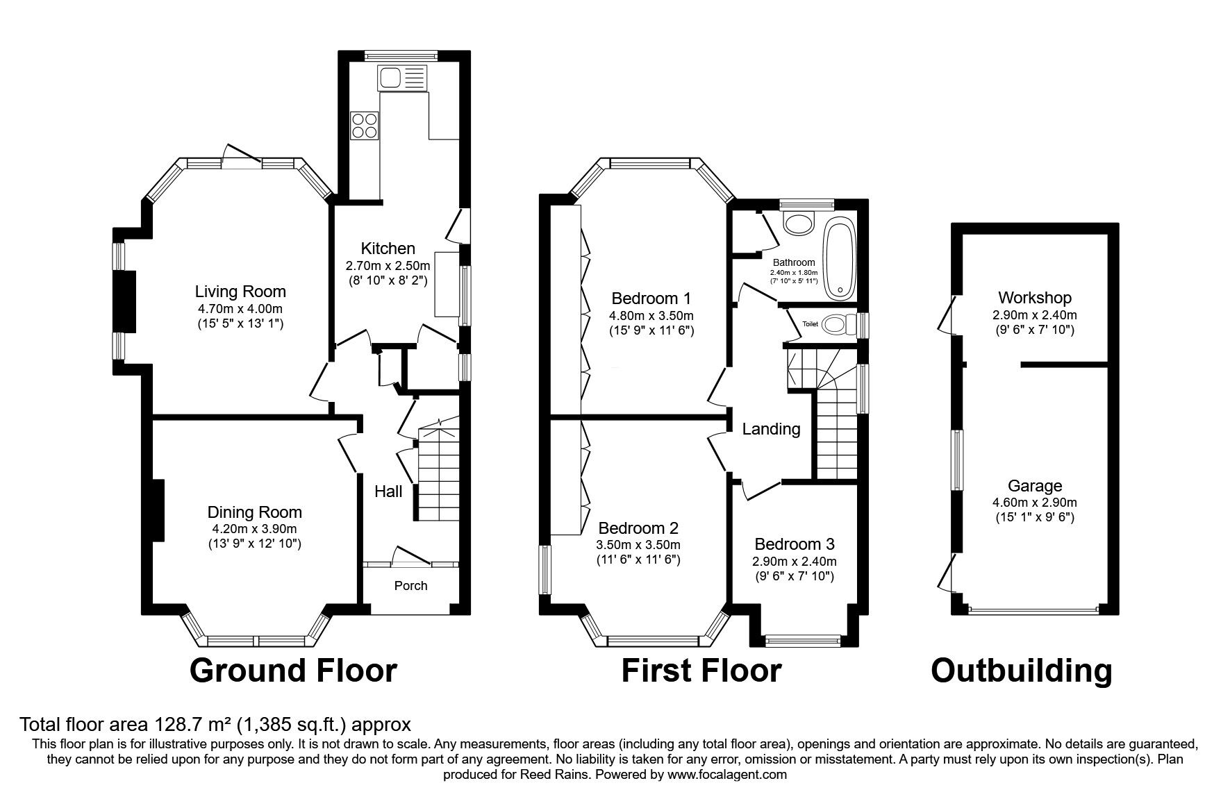 Floorplan of 3 bedroom Detached House for sale, Hall Road, Handforth, Cheshire, SK9
