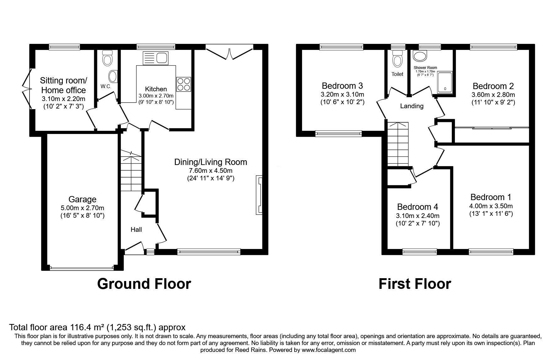 Floorplan of 4 bedroom Link Detached House for sale, Copperfields, Wilmslow, Cheshire, SK9