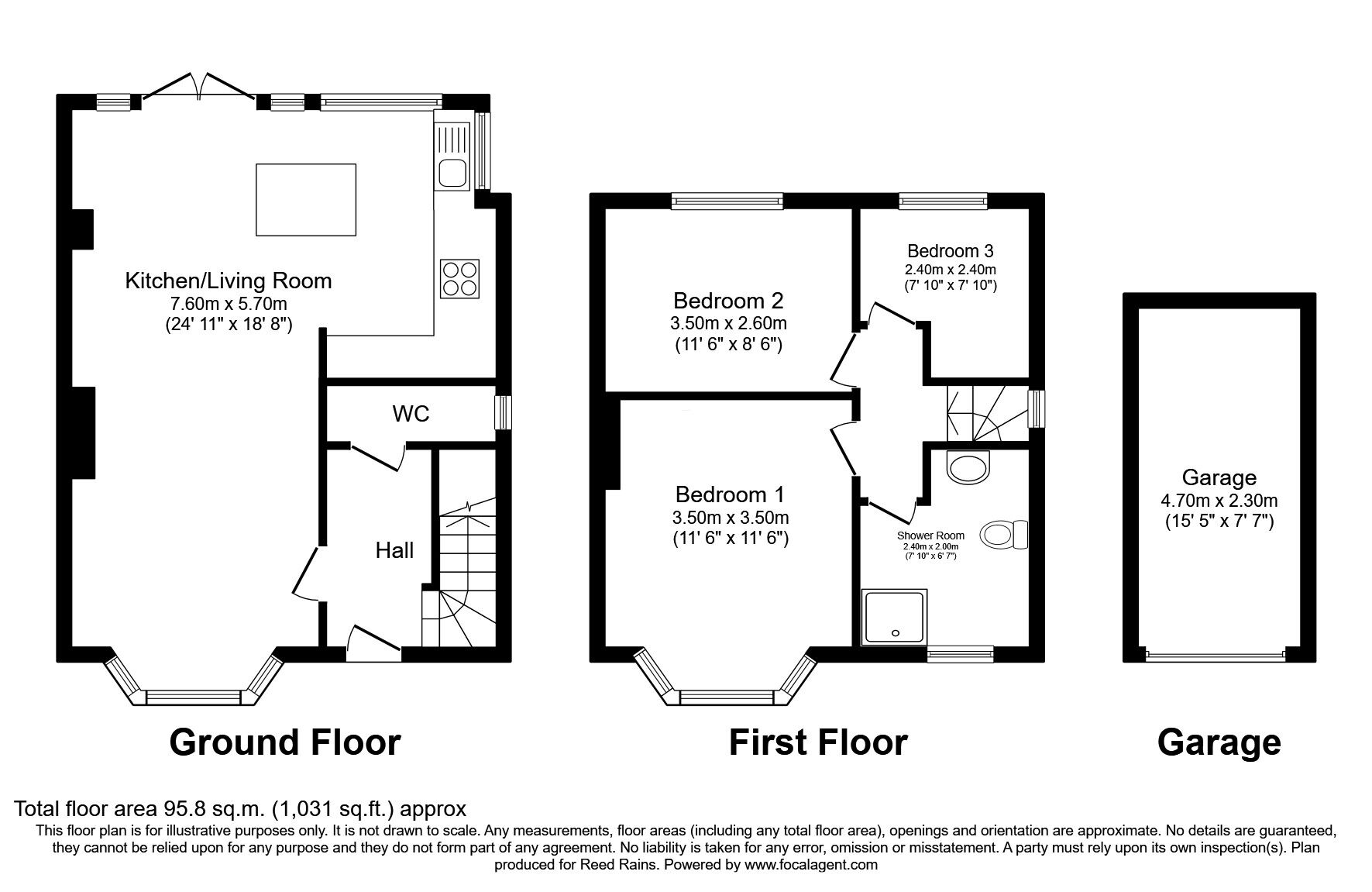 Floorplan of 3 bedroom Semi Detached House for sale, Buckingham Road, Wilmslow, Cheshire, SK9