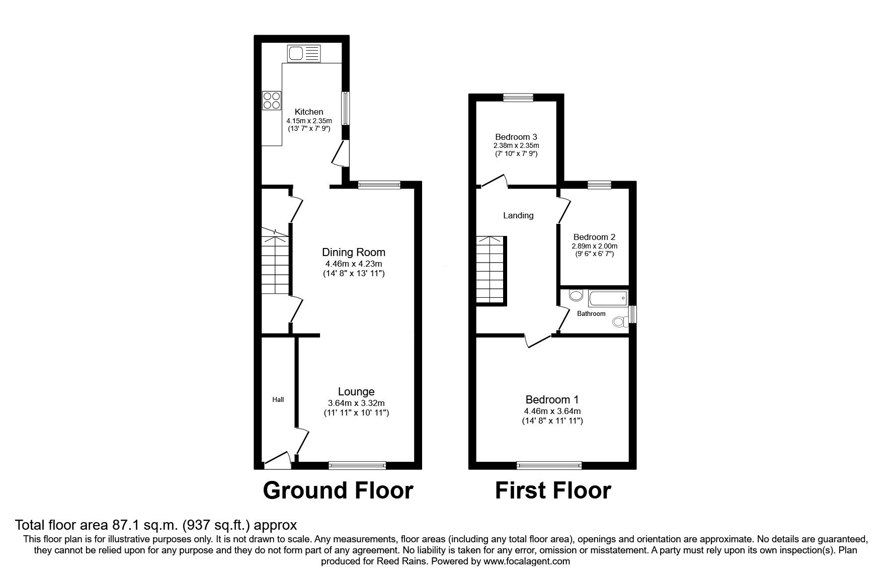Floorplan of 3 bedroom Semi Detached House for sale, Alma Lane, Wilmslow, SK9