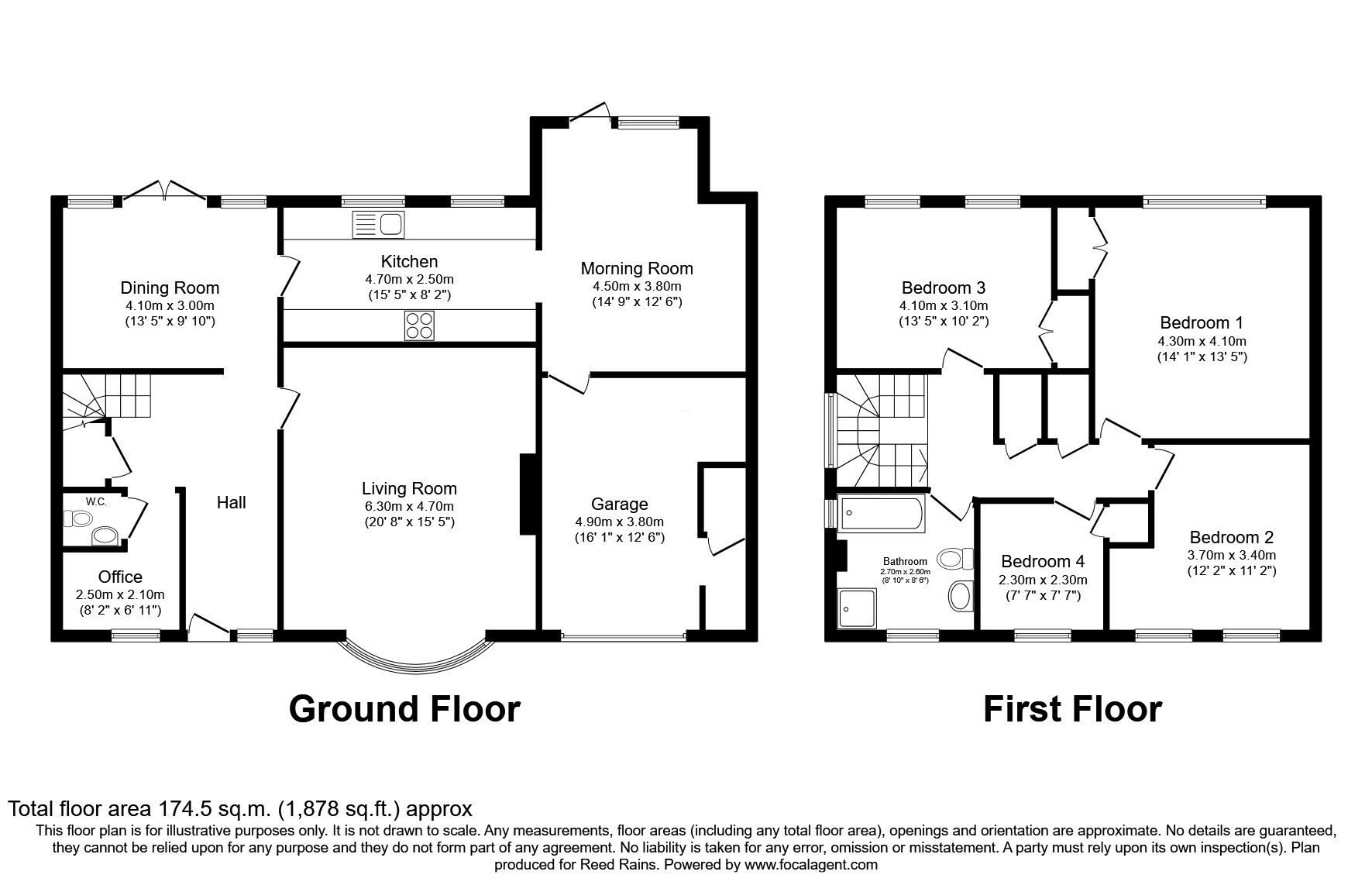 Floorplan of 4 bedroom Detached House for sale, Bollinwood Chase, Wilmslow, Cheshire, SK9